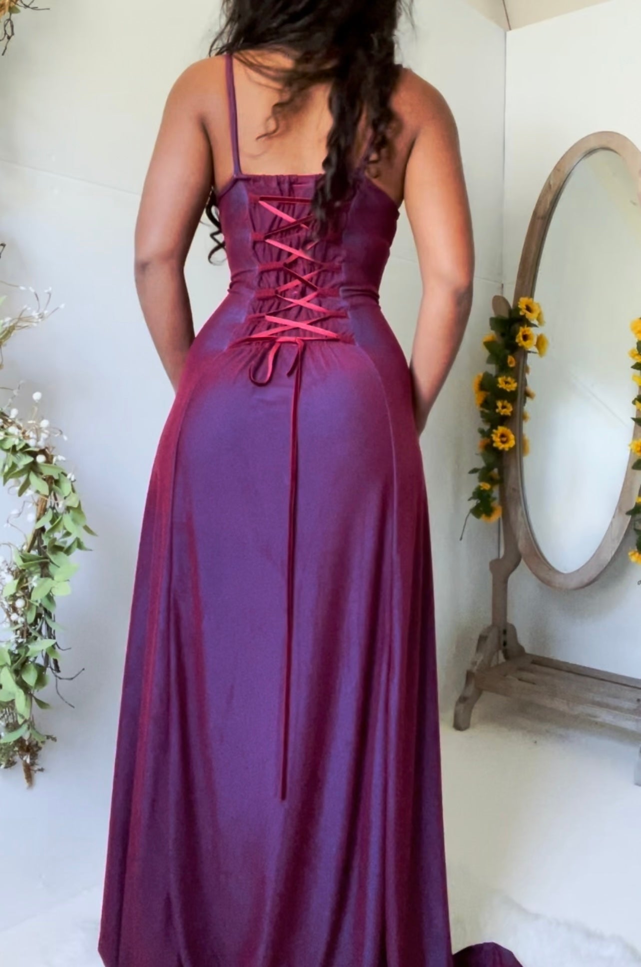 Handmade Layered Lace Up Gown
