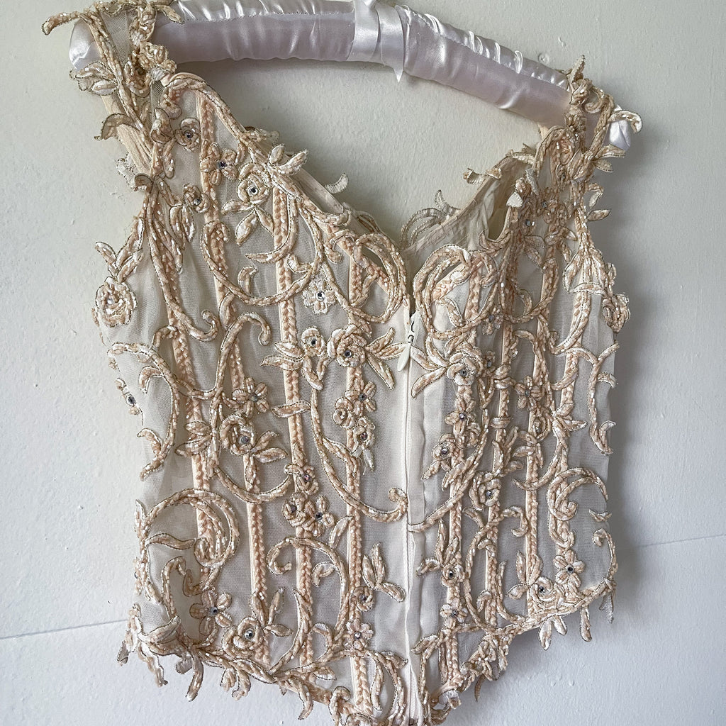 Cream Fully Beaded Bridal Corset