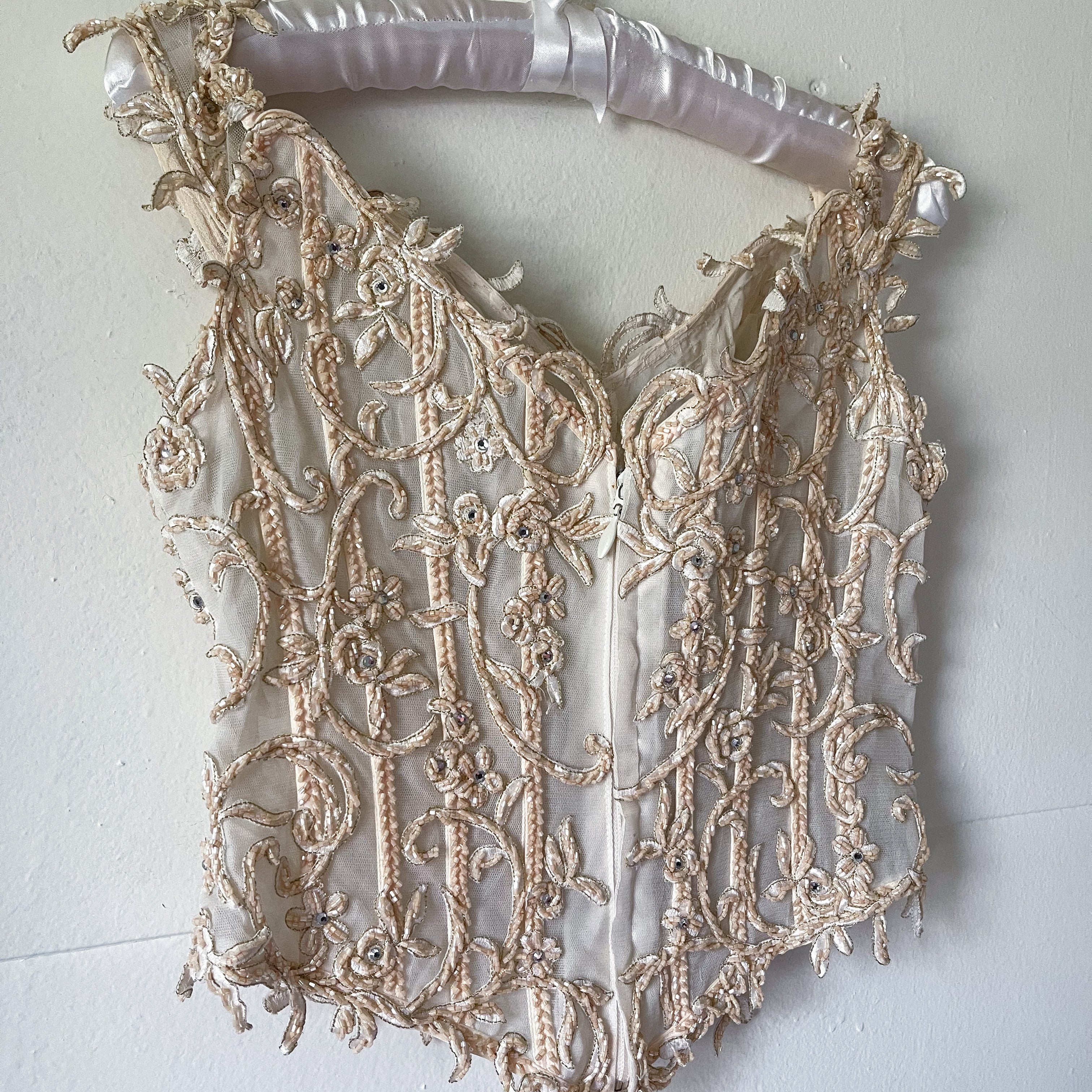 Cream Fully Beaded Bridal Corset