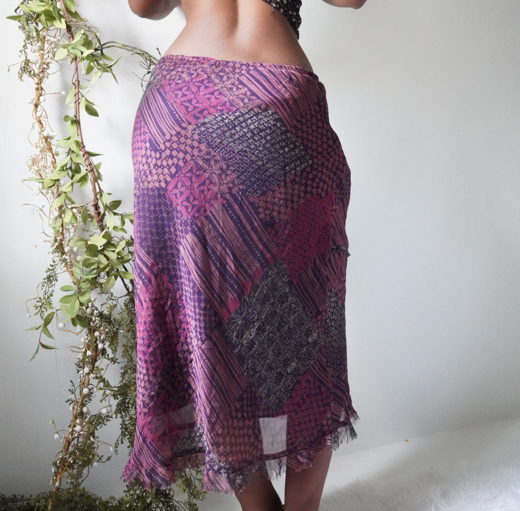 Paisley Boho Bead Trim Detail Skirt