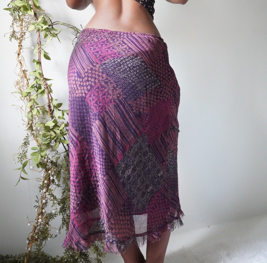 Paisley Boho Bead Trim Detail Skirt