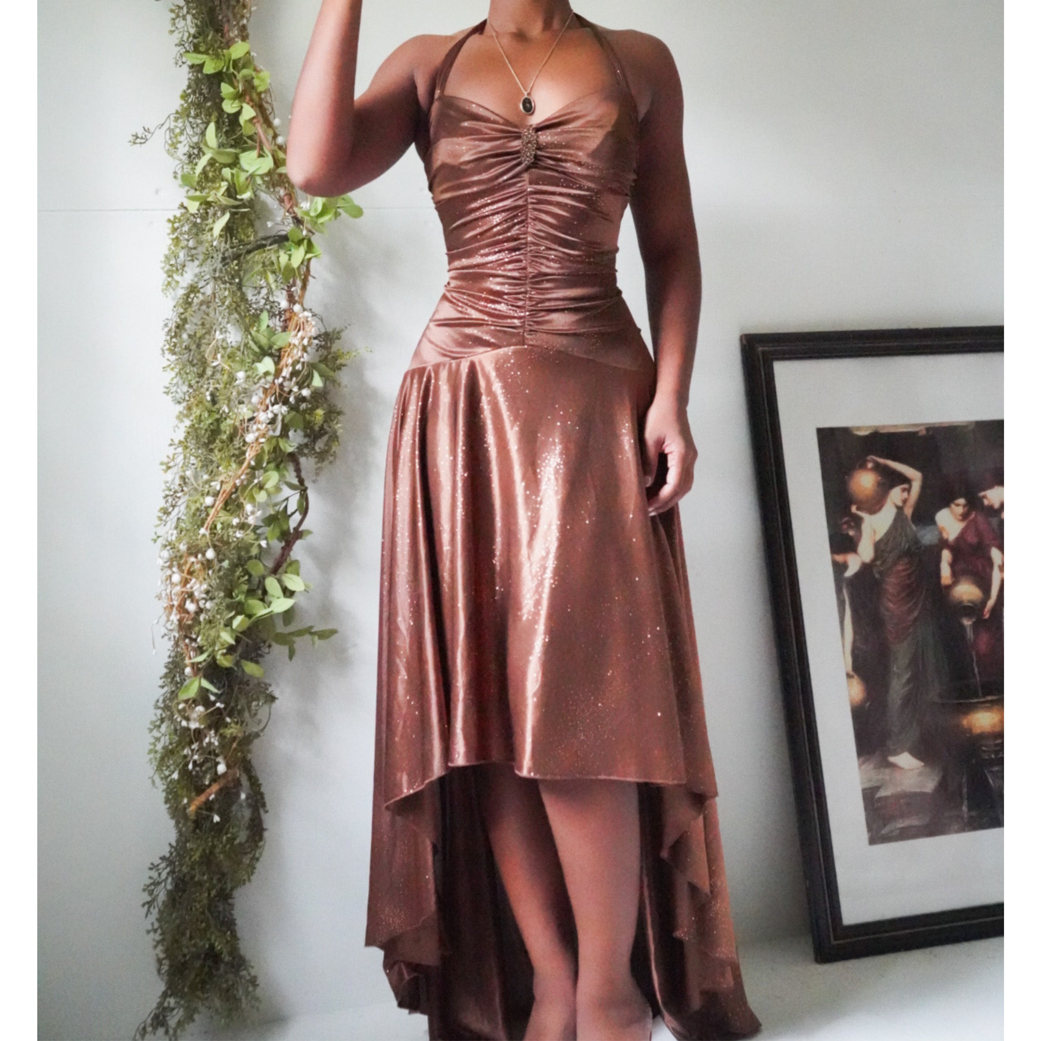 Sparkle Brown High Low Dress
