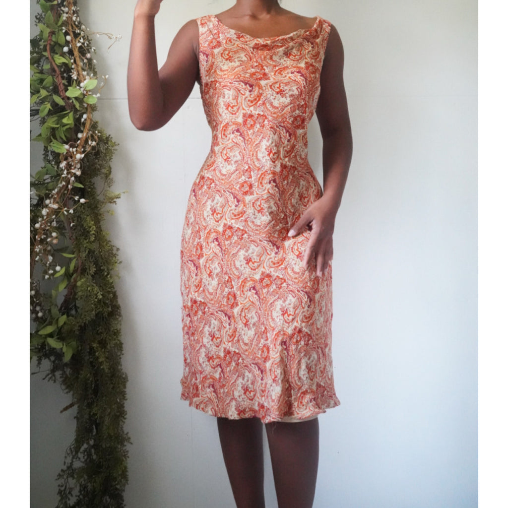 tan-and-orange-paisley-boho-dress-image