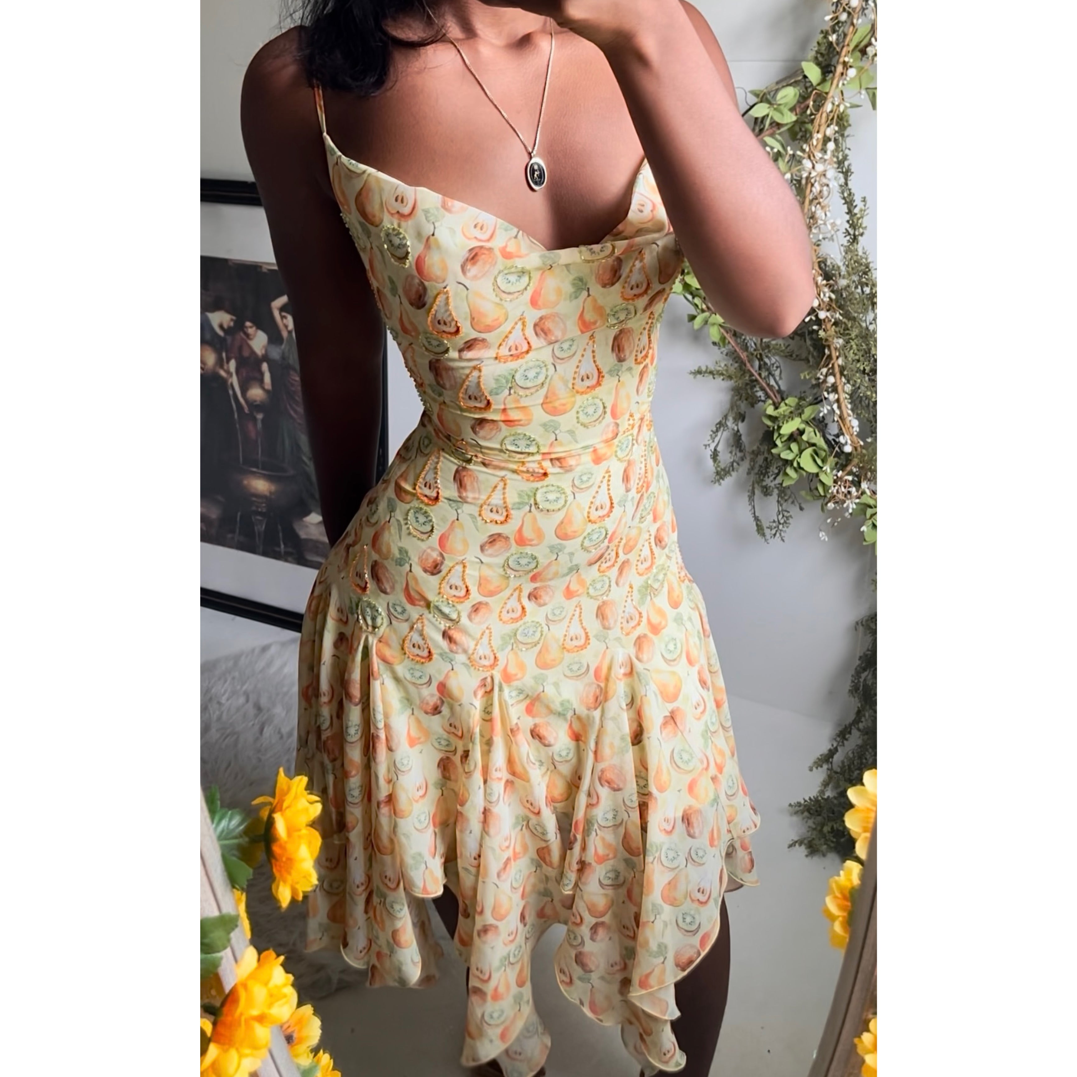 One of a Kind Beaded Sample Fruit Fairy Dress