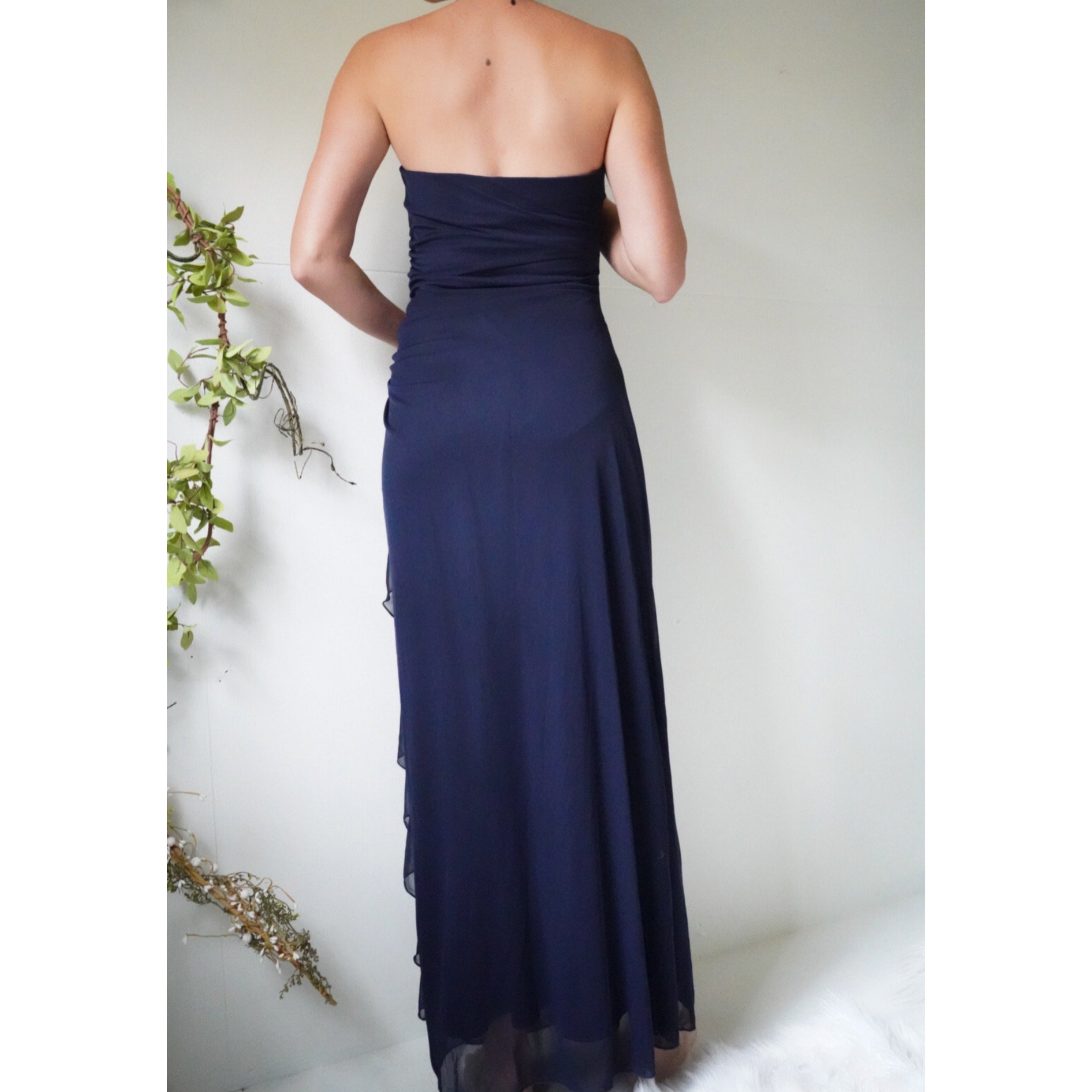 layered glitter ruffle gown