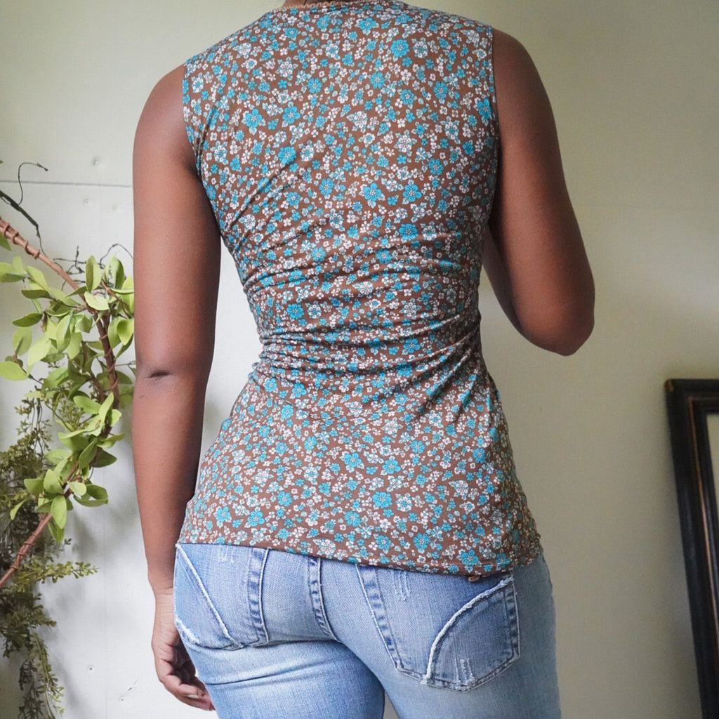 Tiny Floral Crossover Top