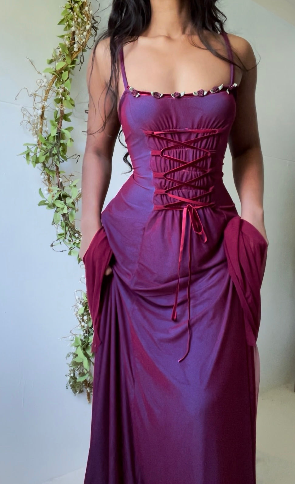 Handmade Layered Lace Up Gown