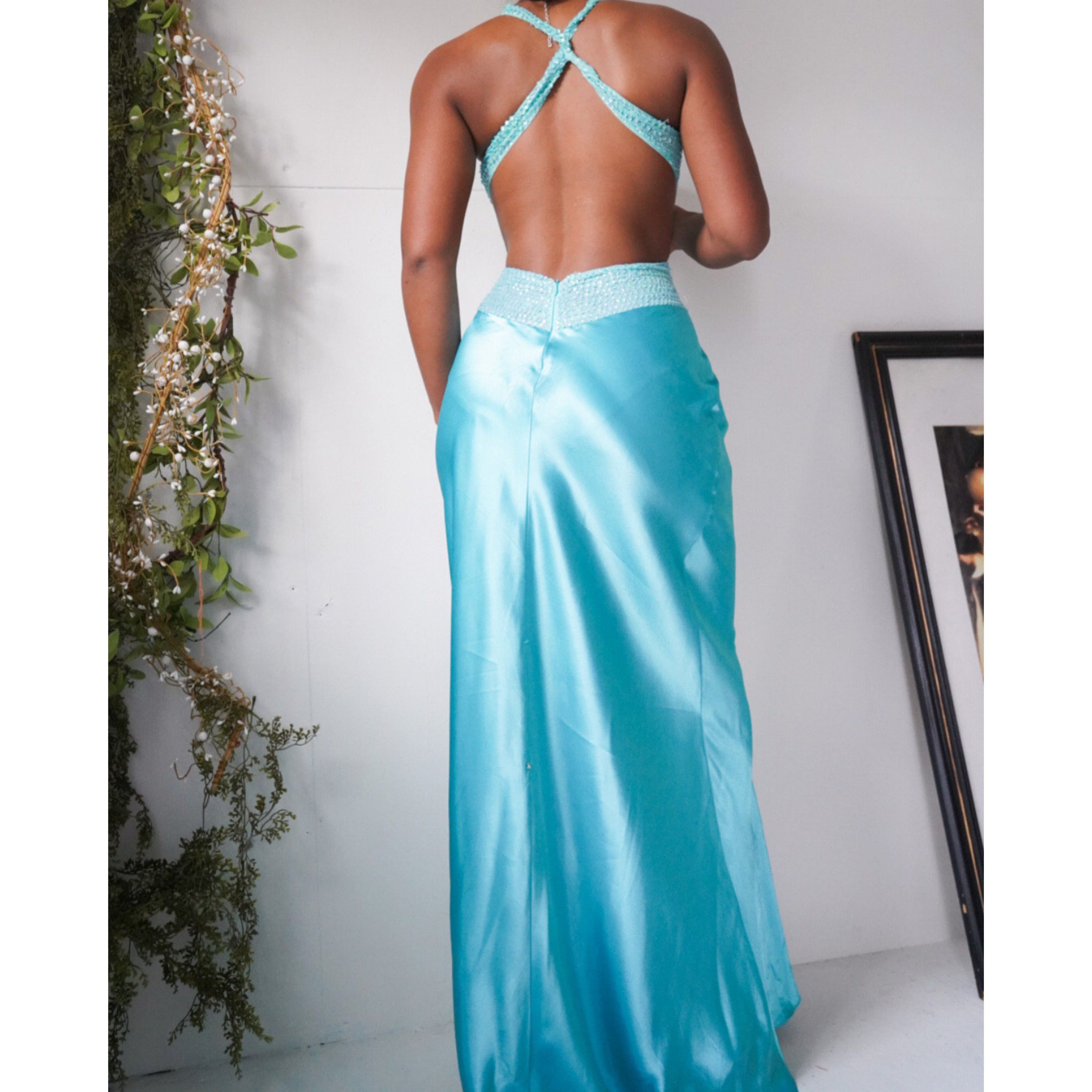 Low Back Mermaid Satin Gown