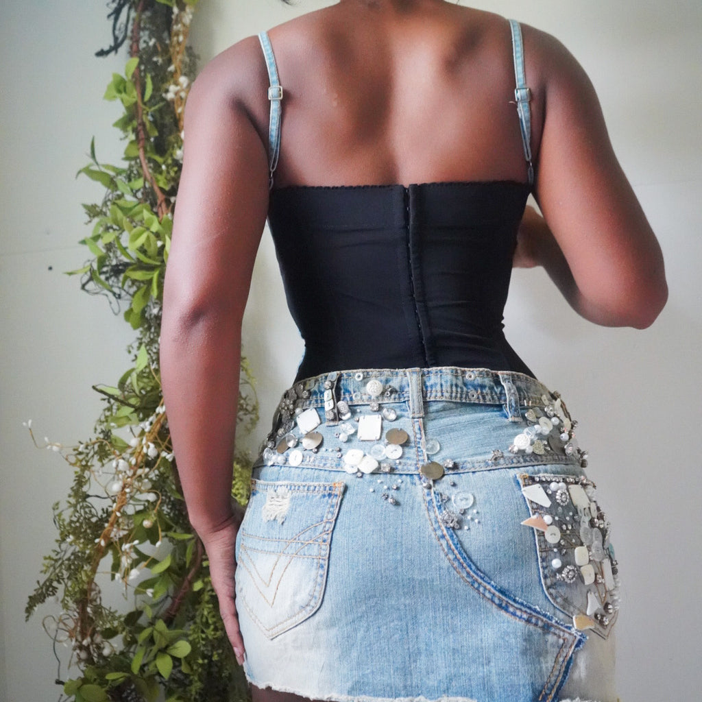 Y2K Denim Detail Bustier