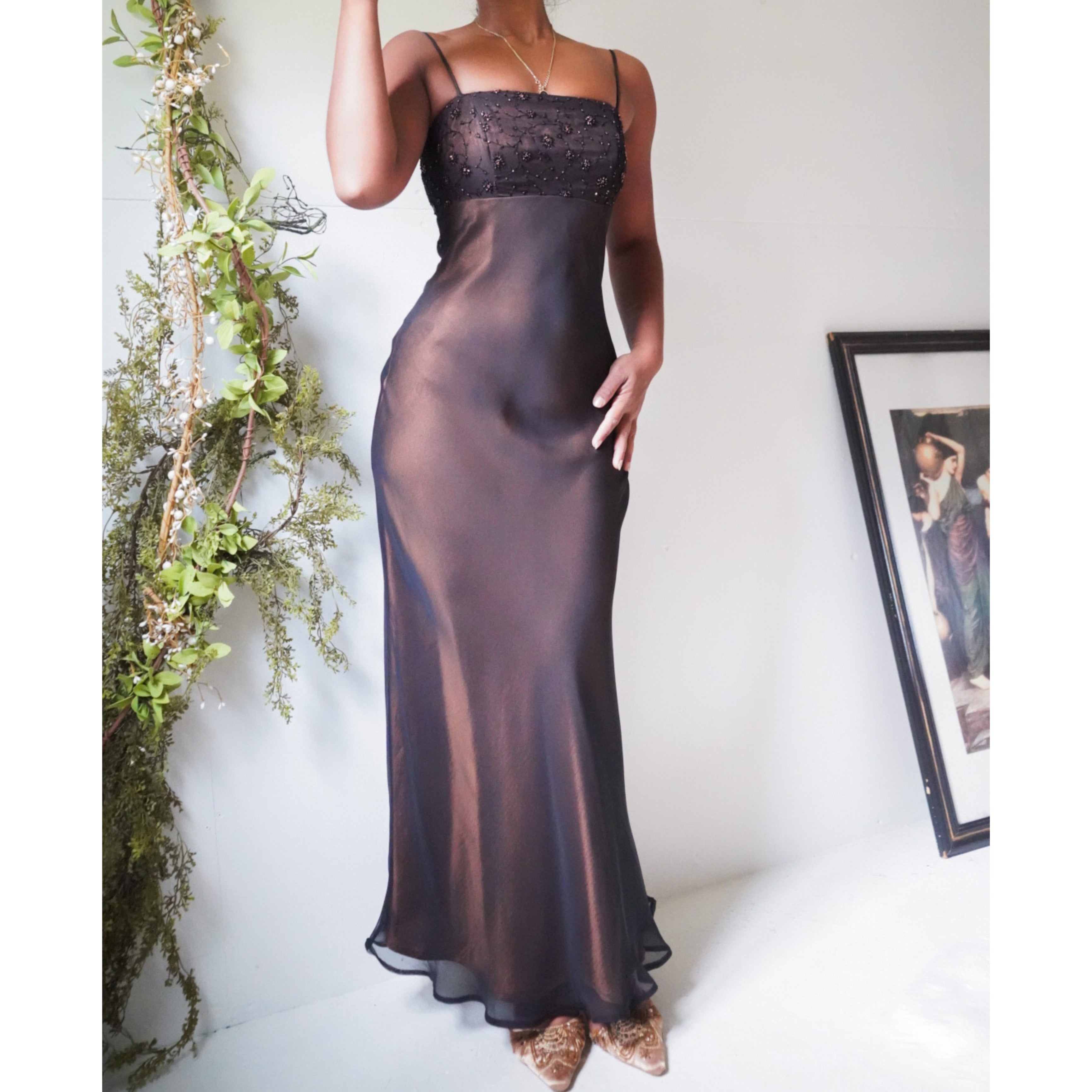 cache-bronze-satin-layered-gown-image