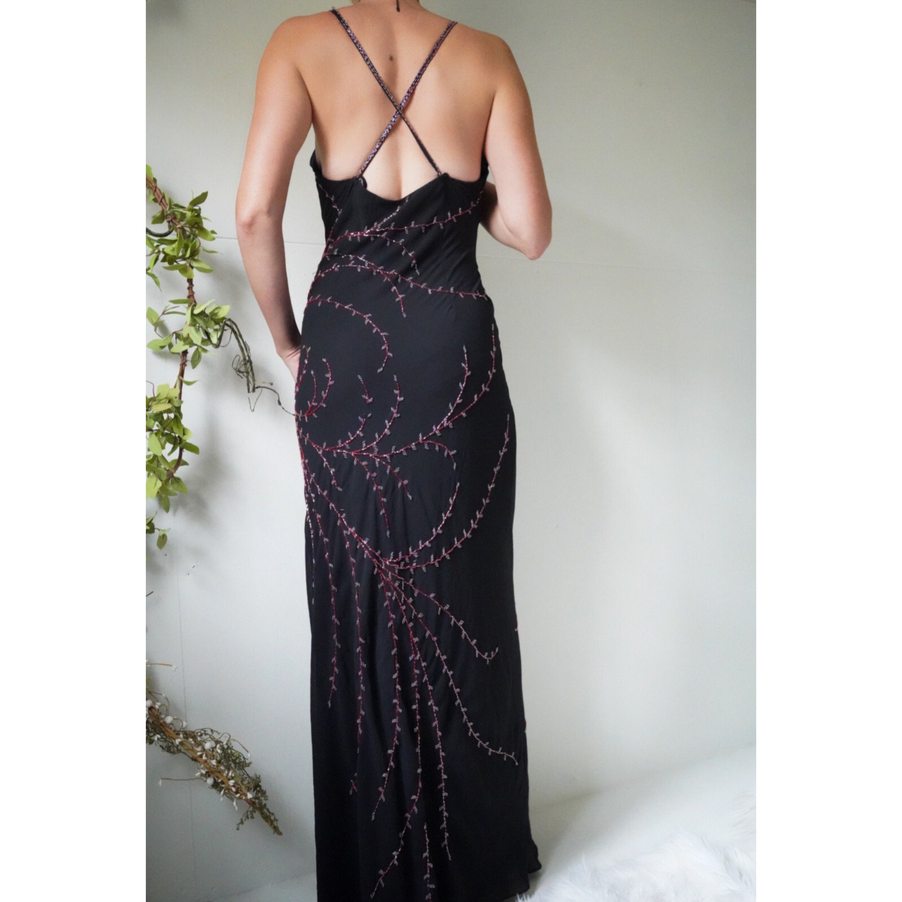 beaded vine gown