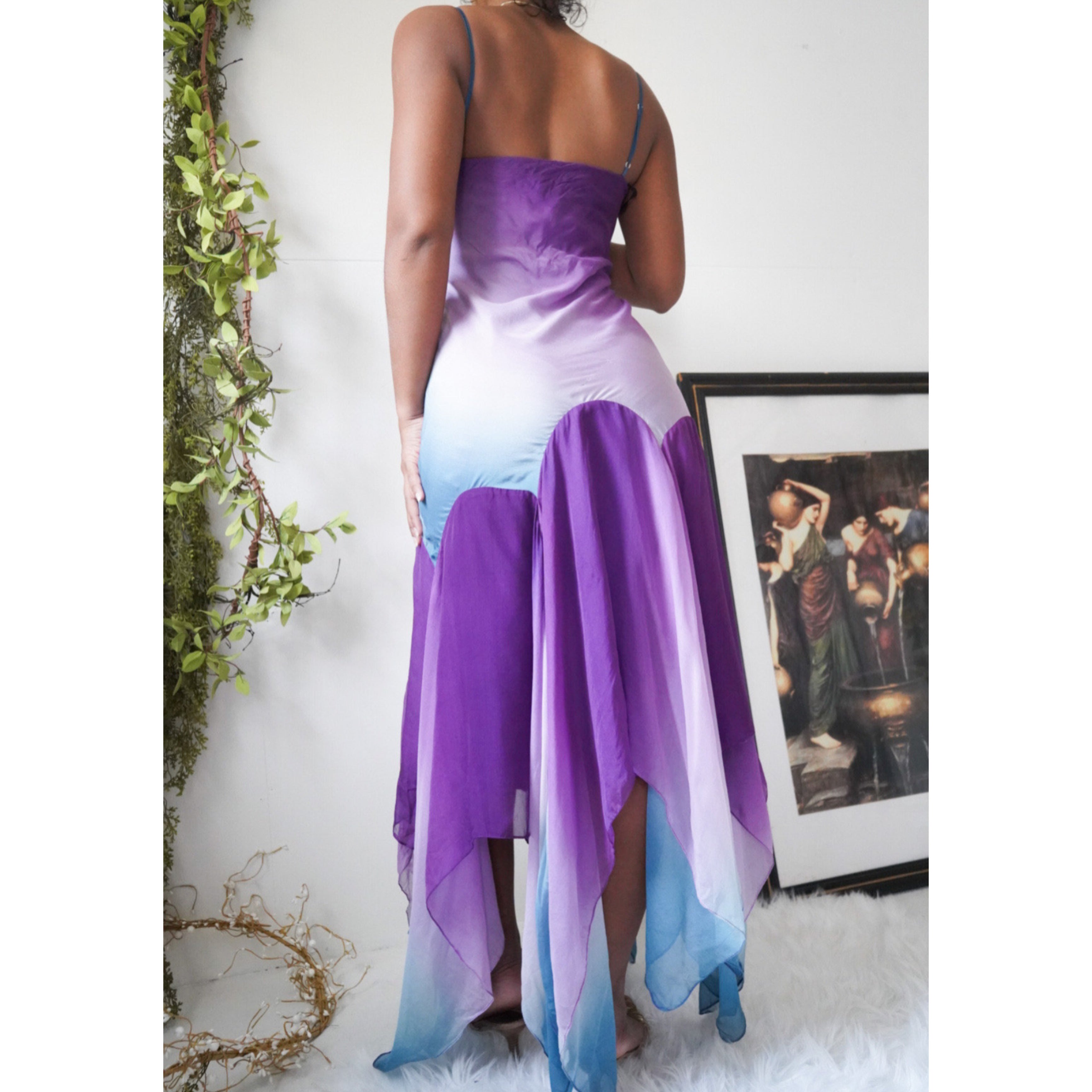 Silk Fairy Purple and Blue Ombre Dress
