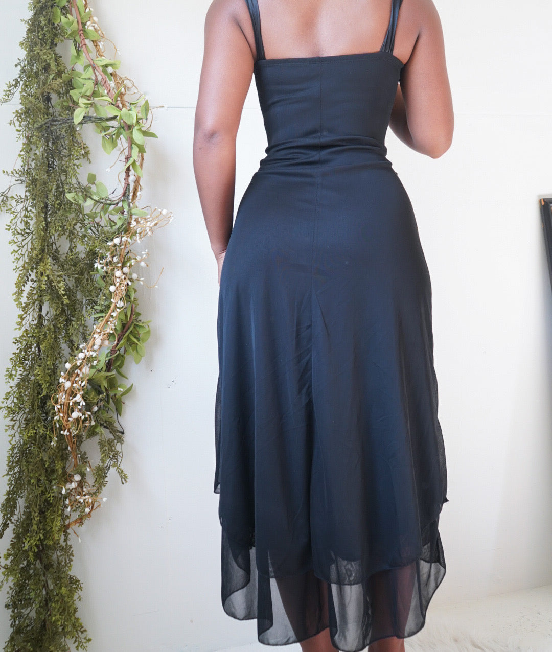 Sequin Trim Little Black Dress