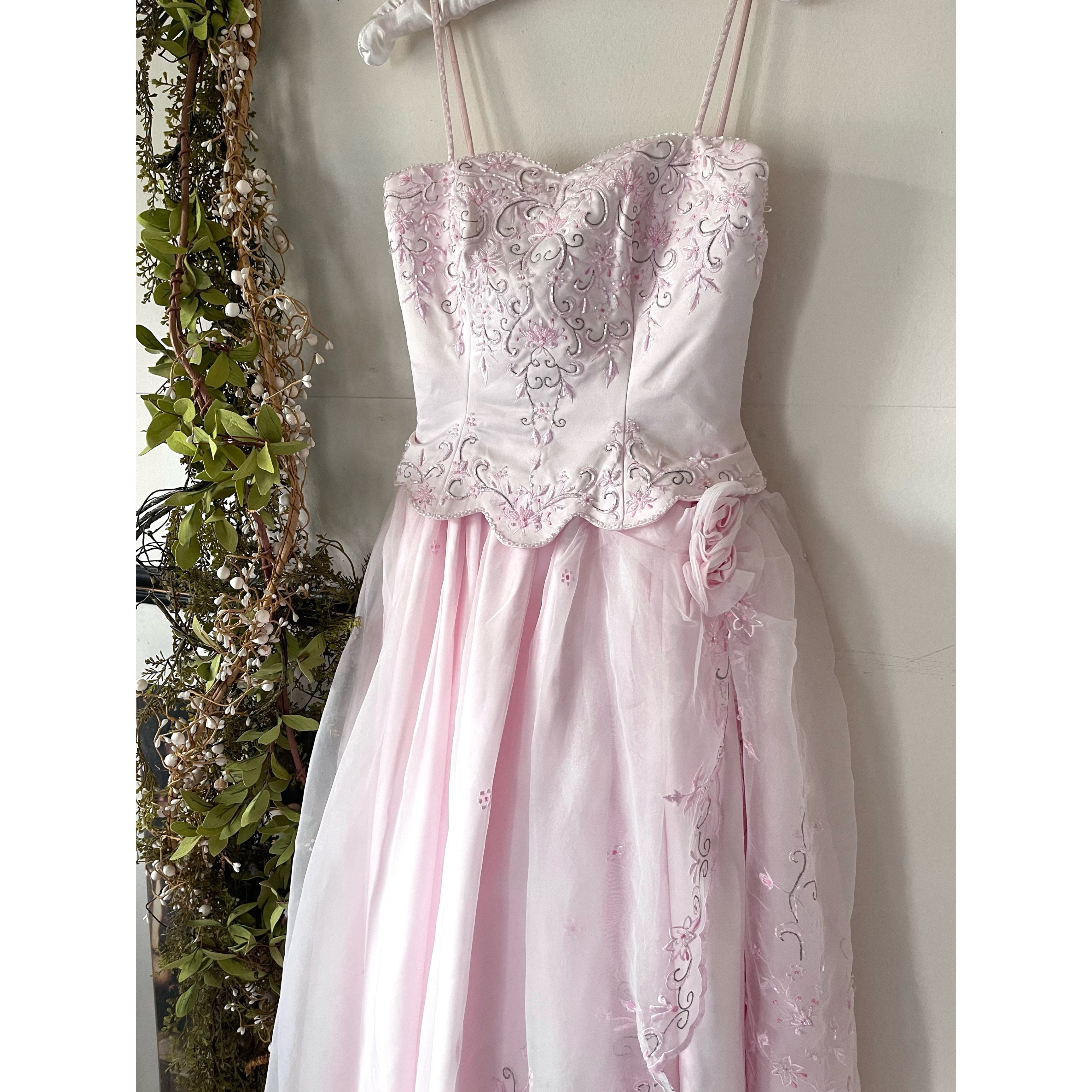 Pastel Pink Beaded Gown