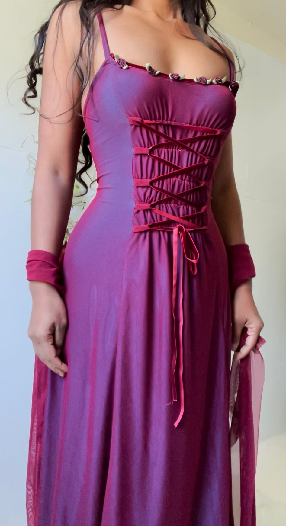 Handmade Layered Lace Up Gown
