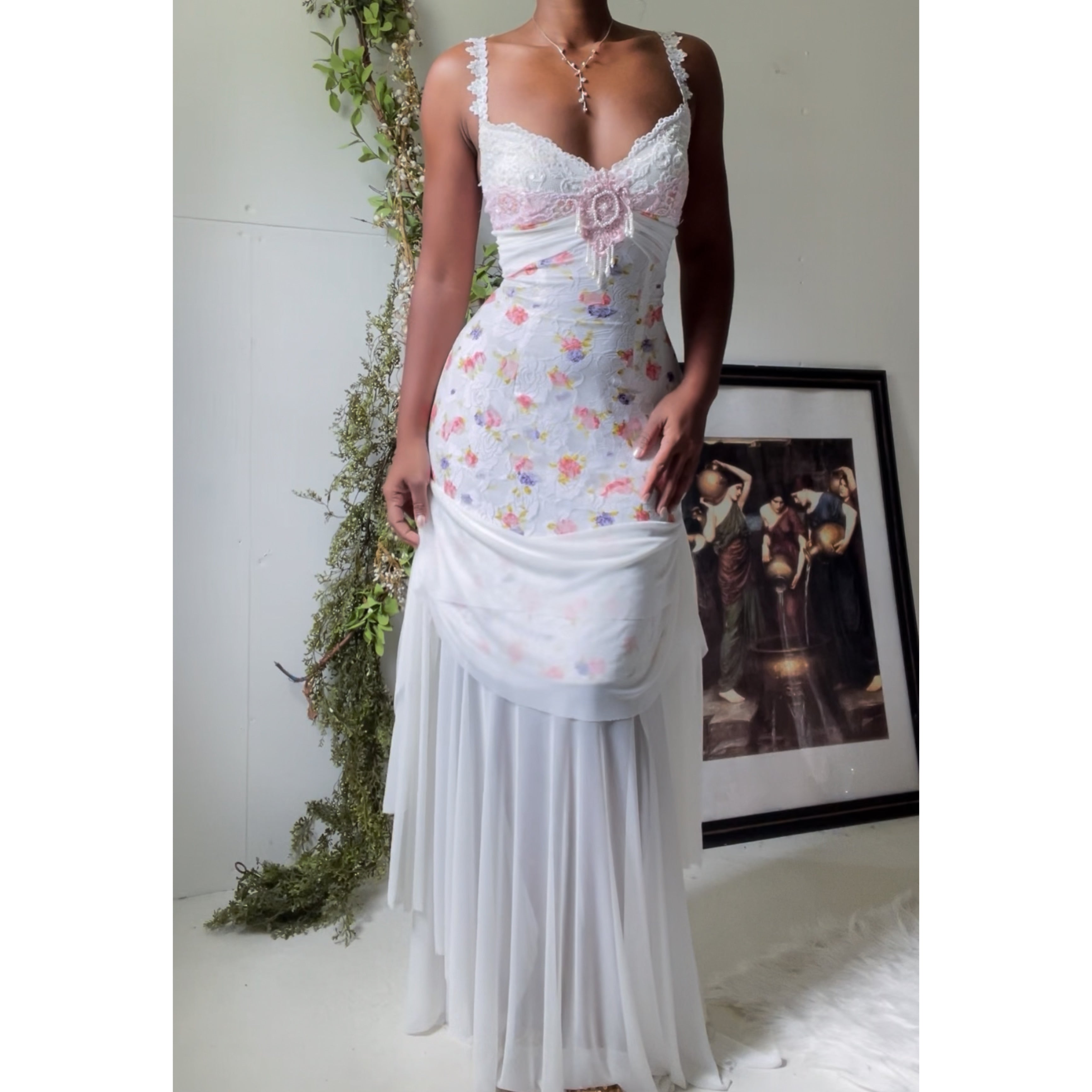 Handmade Lace Draped Fairy Gown