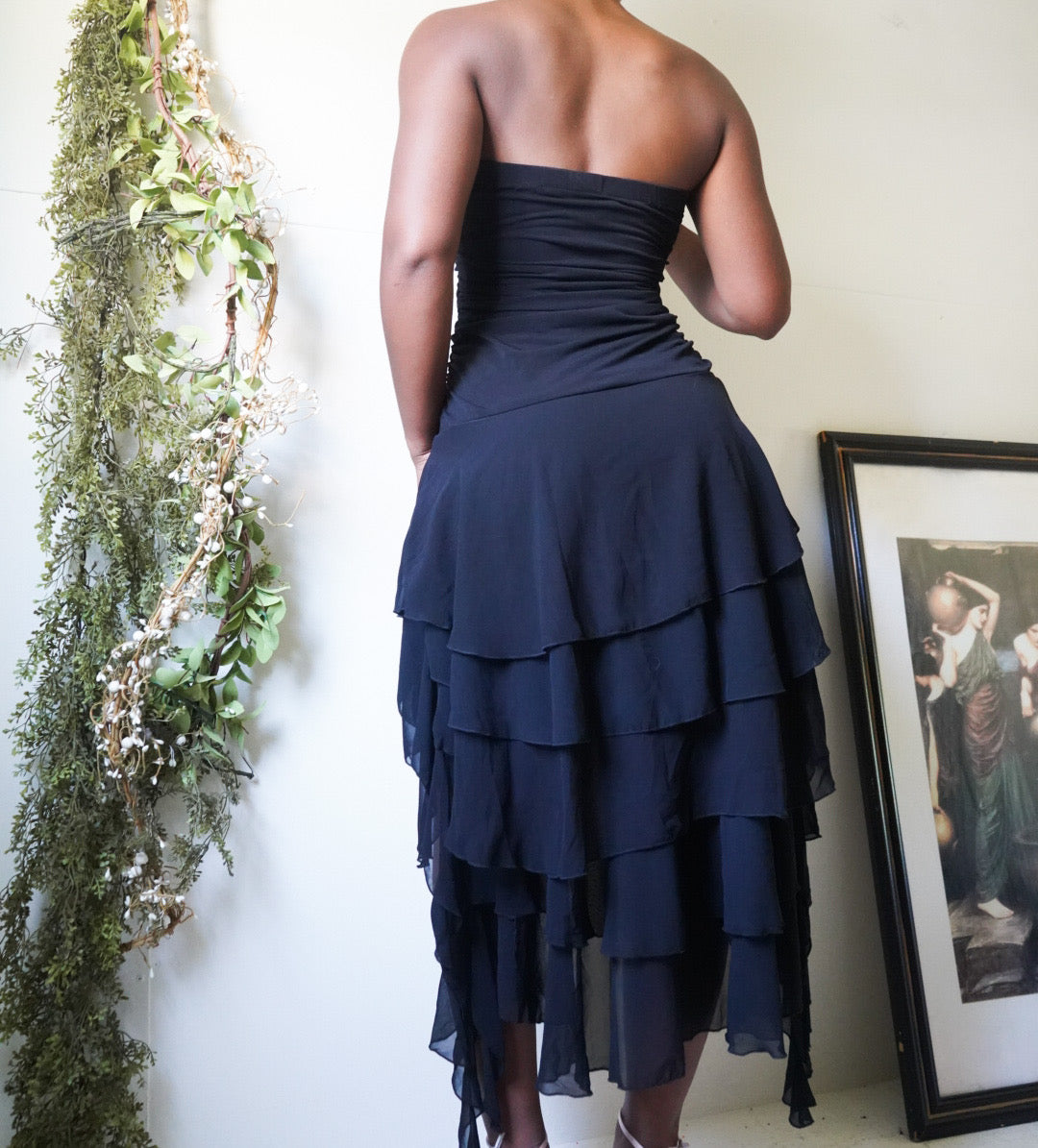 Black Fairy Hem Strapless Dress