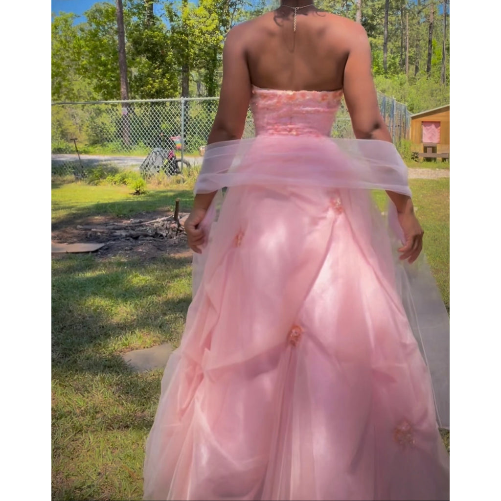 Strapless Fairy Princess Baby Pink Gown