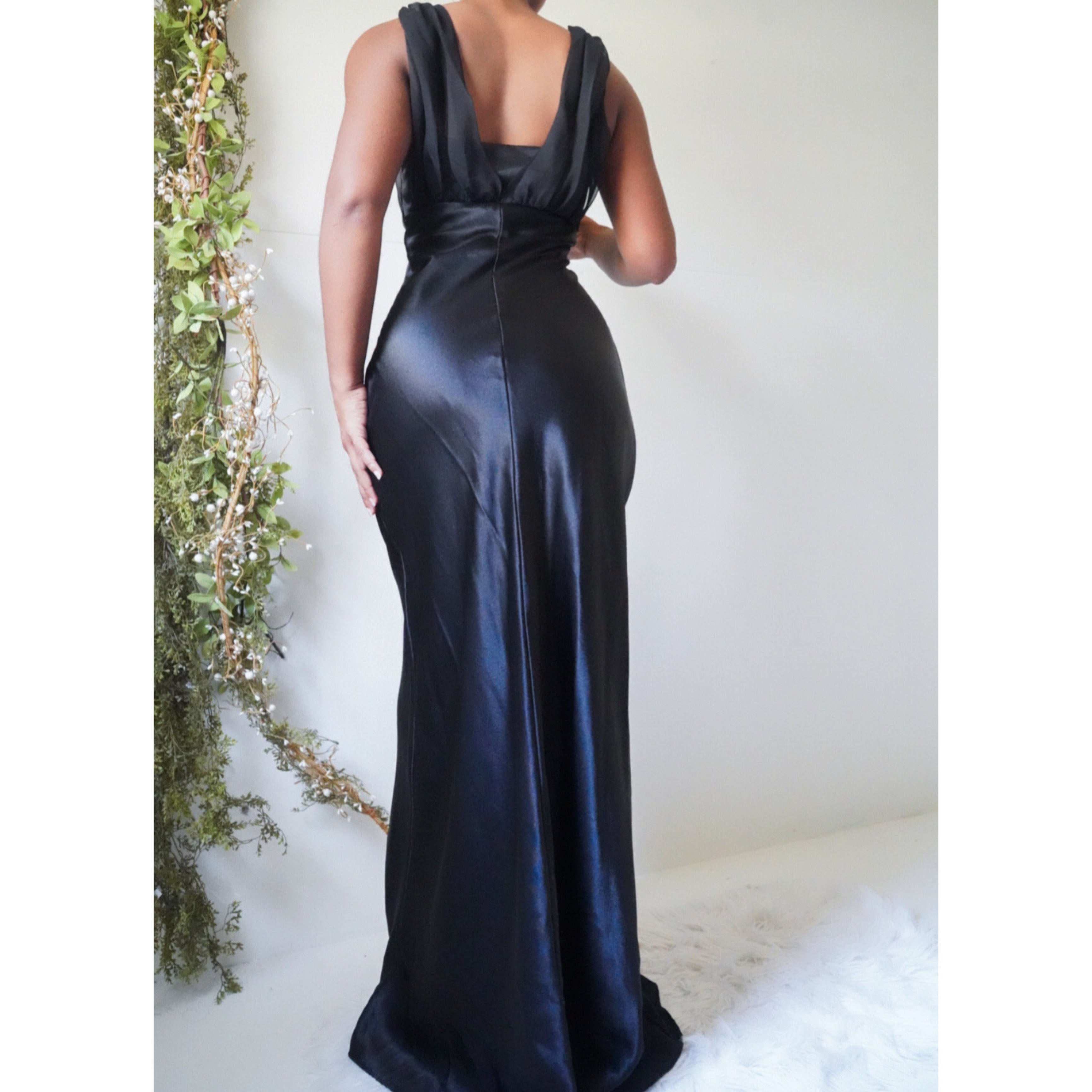 Satin Black Formal Dress