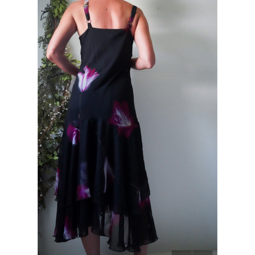 beaded silk fairy midi dress