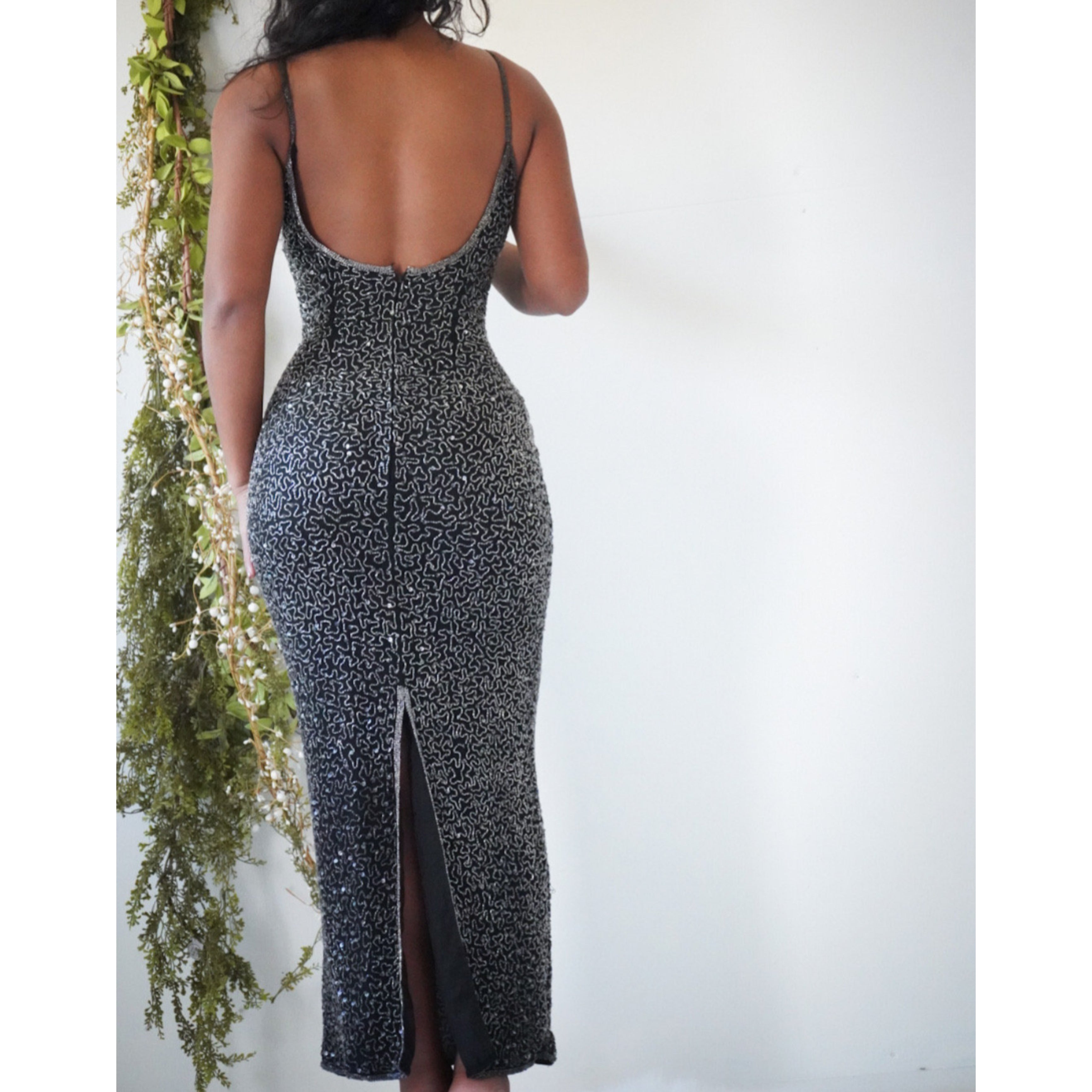 90’s Silk Fully Beaded Gown