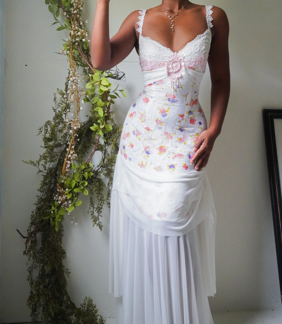 Handmade Lace Draped Fairy Gown
