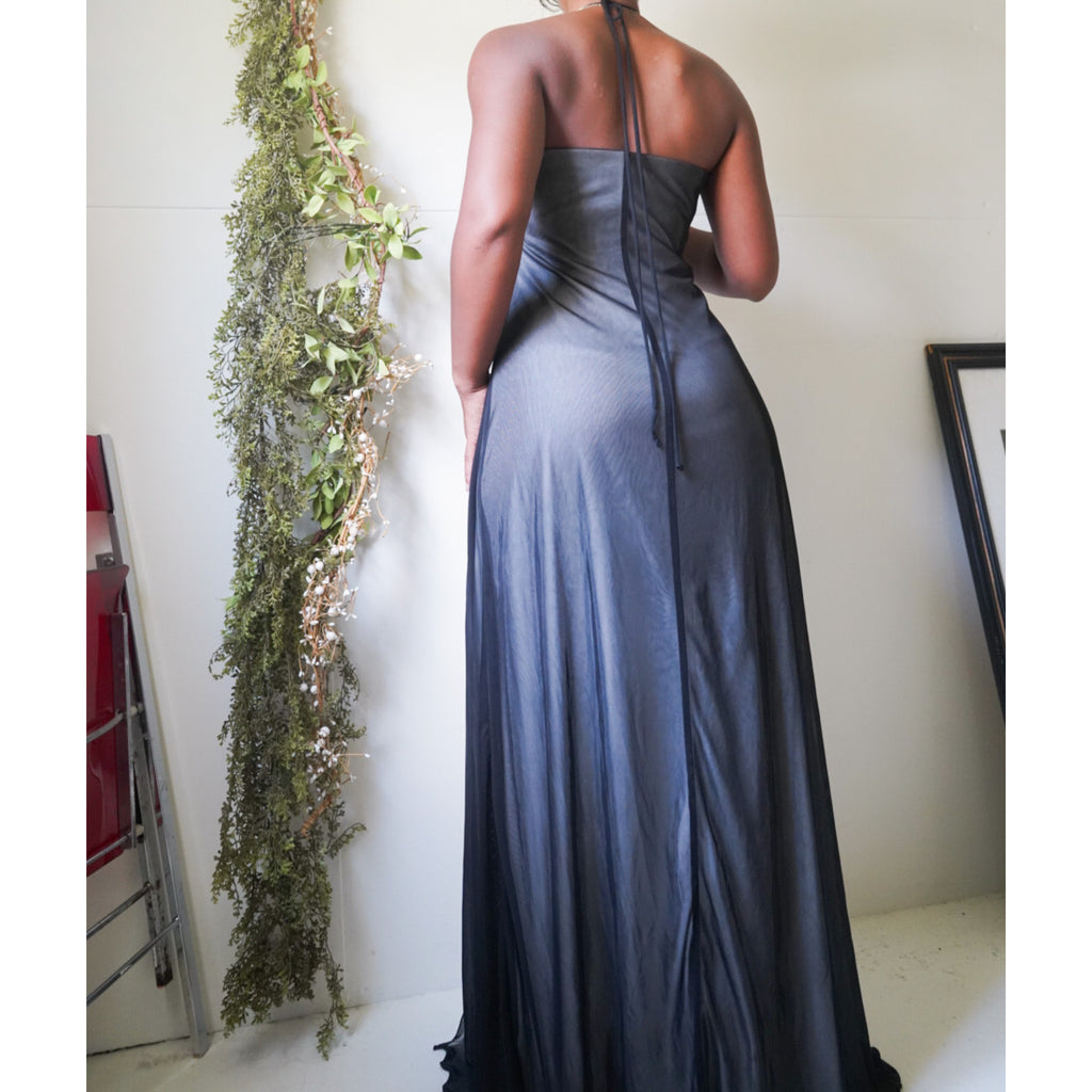 Monochrome Split Front Gown