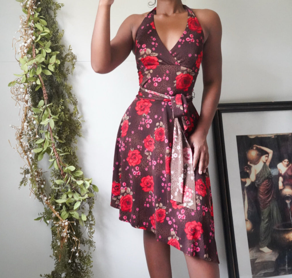 animal-and-floral-halter-dress-image