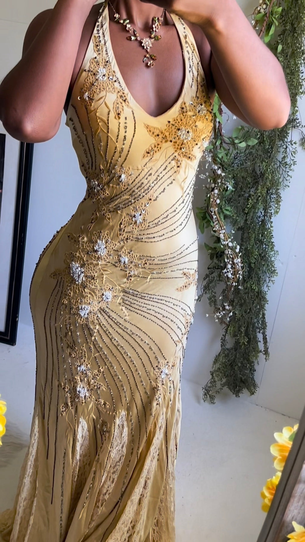 golden-yellow-beaded-sue-wong-halter-gown-image