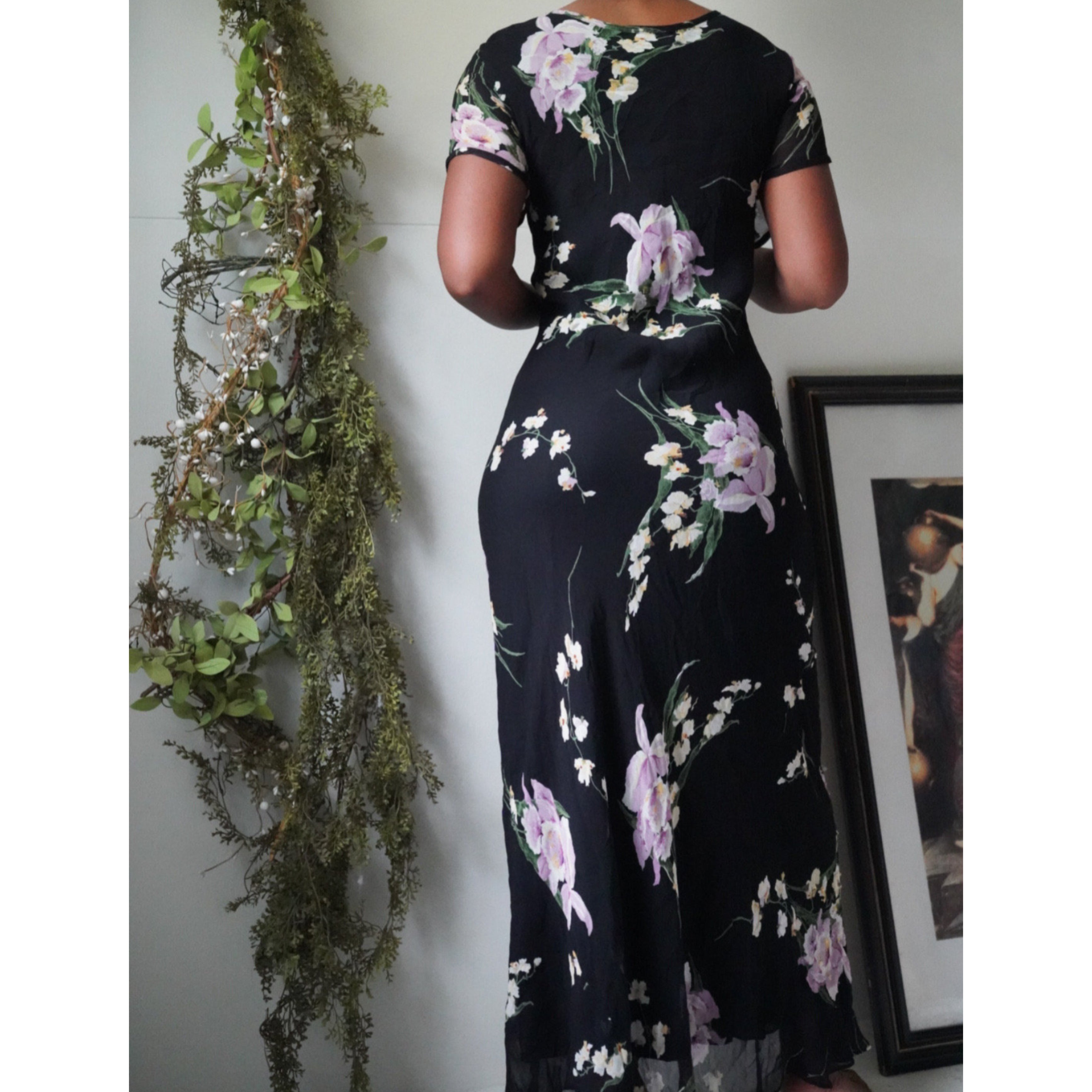 90’s Floral Beaded Detail Maxi Dress