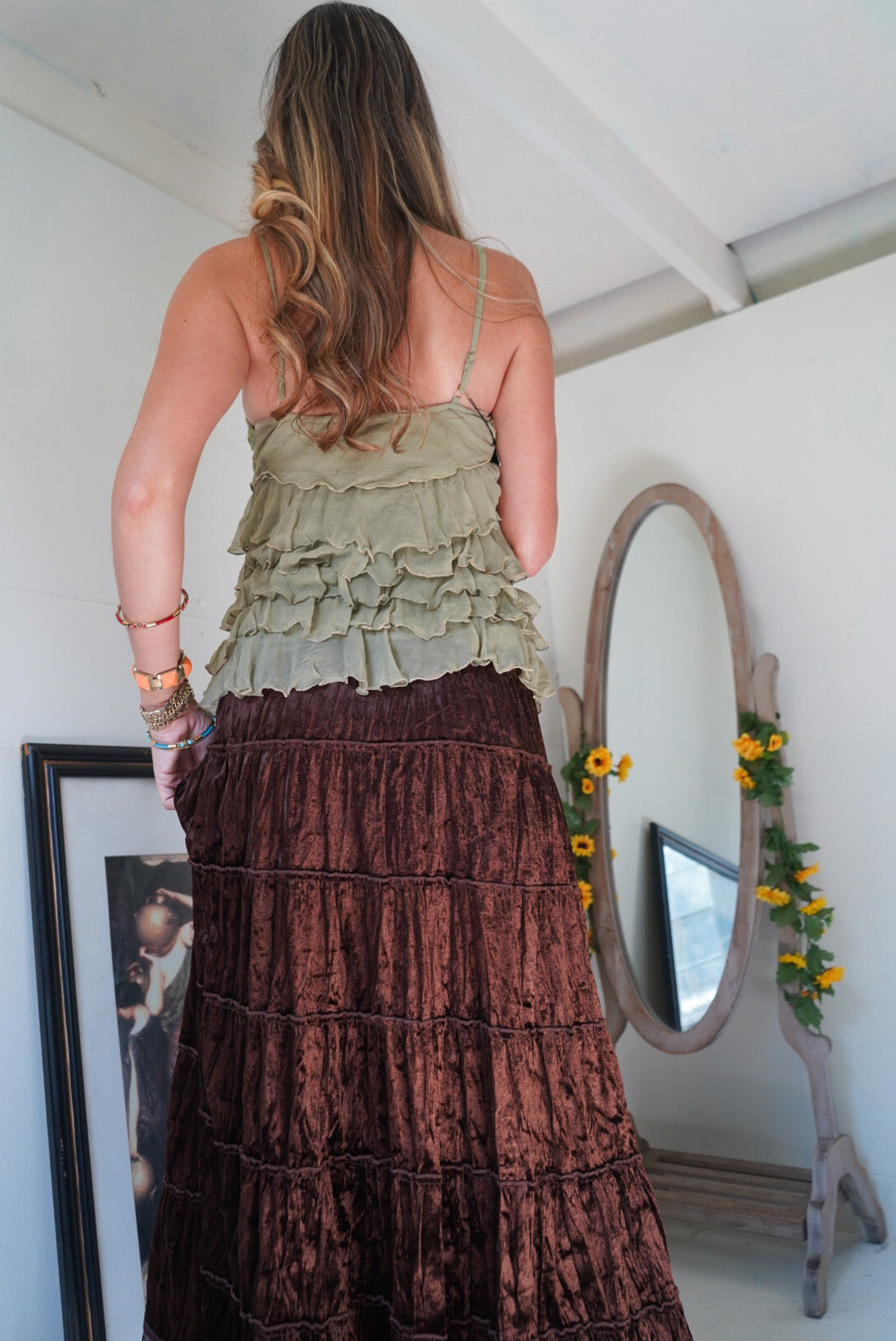 Rare beaded silk fairy top