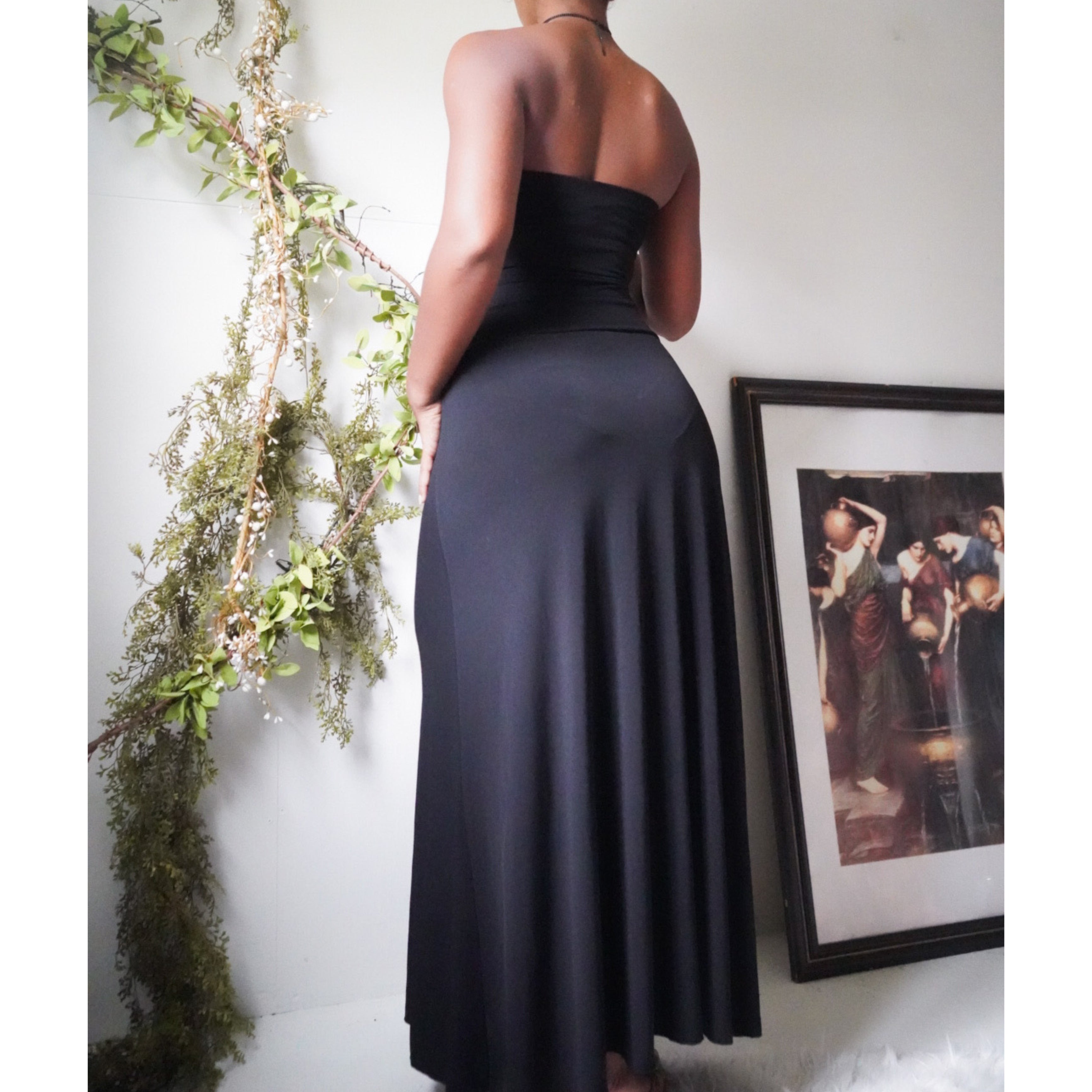 Strapless Bead Detail Gown