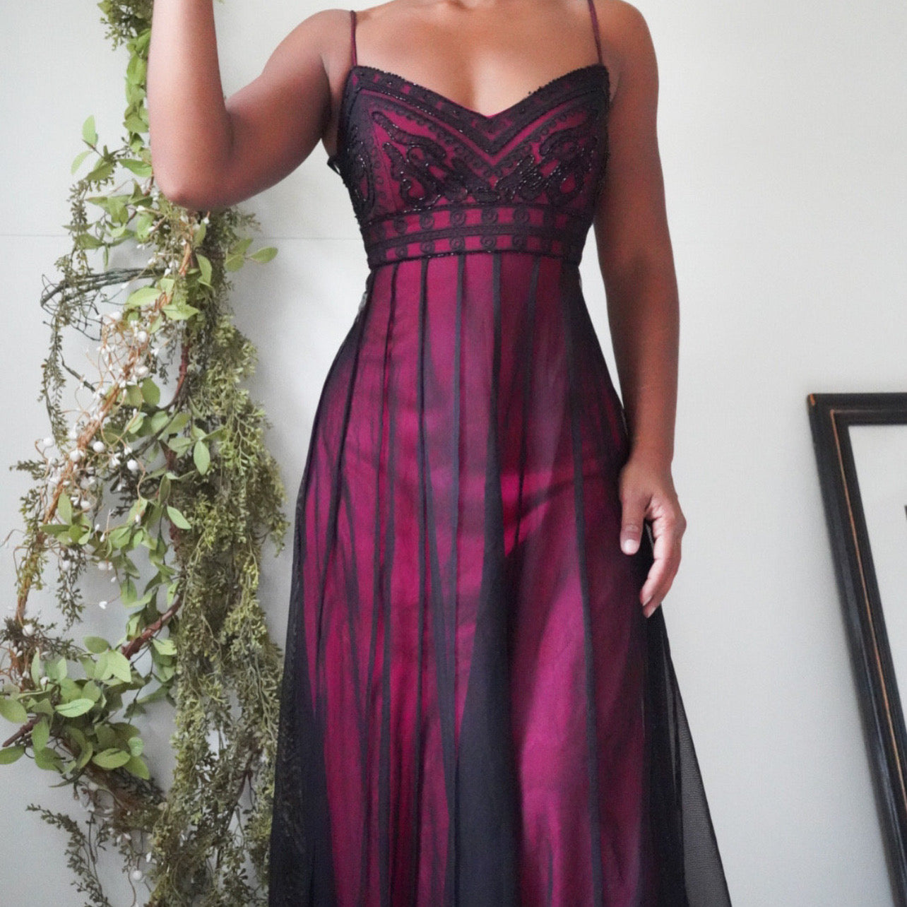 Layered Gown with Bead Detail Bodice