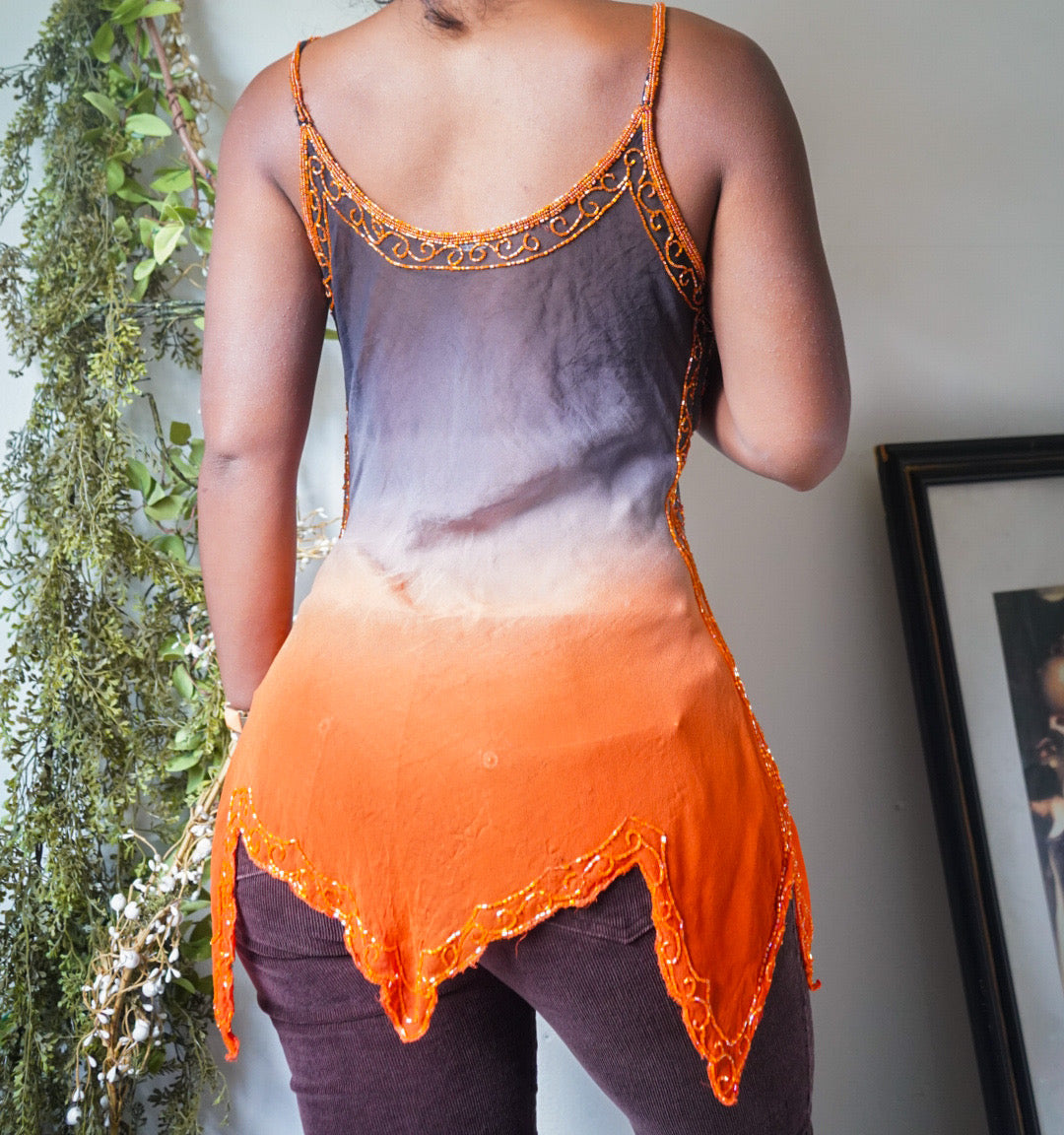 Boho Beaded Silk Fairy Top