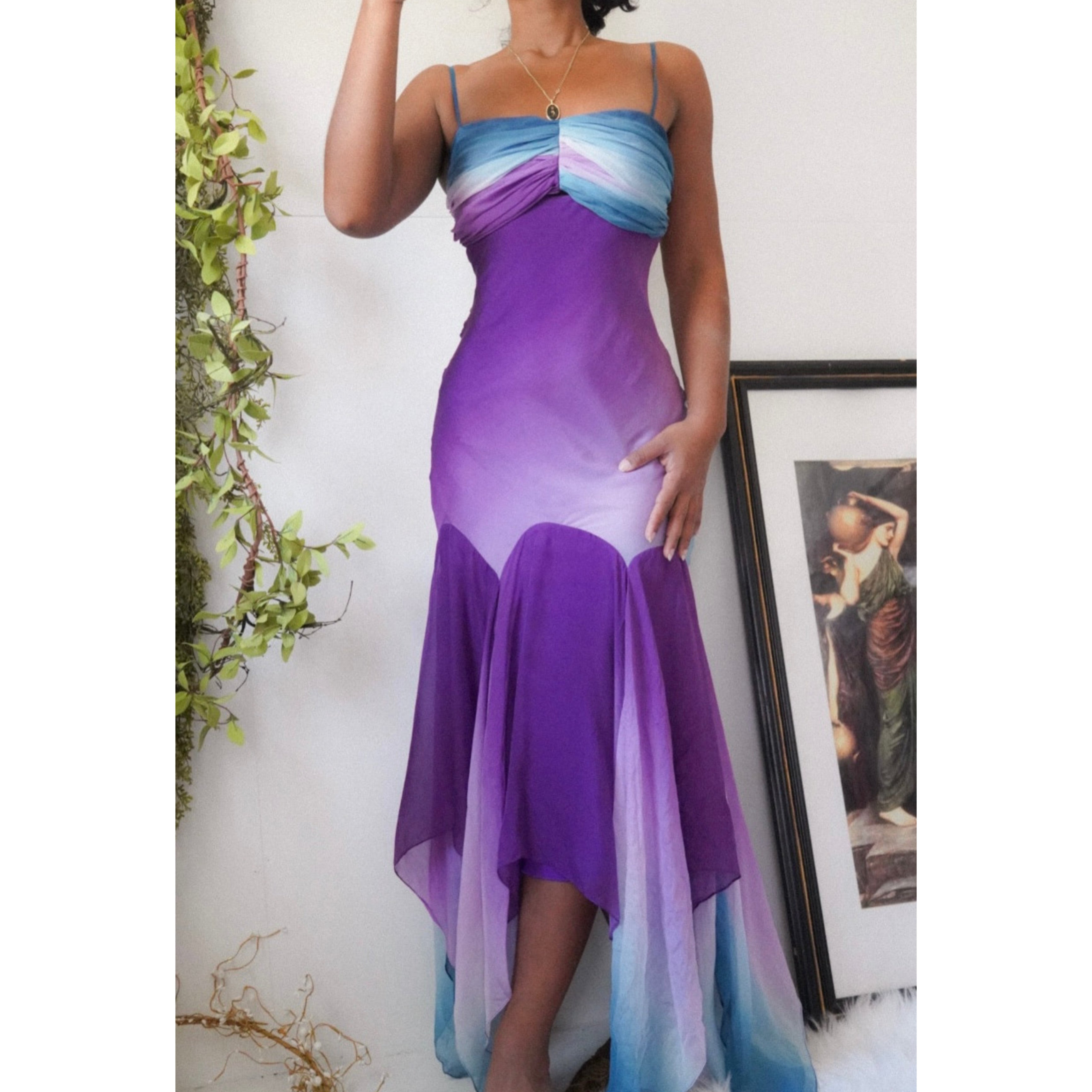 Silk Fairy Purple and Blue Ombre Dress