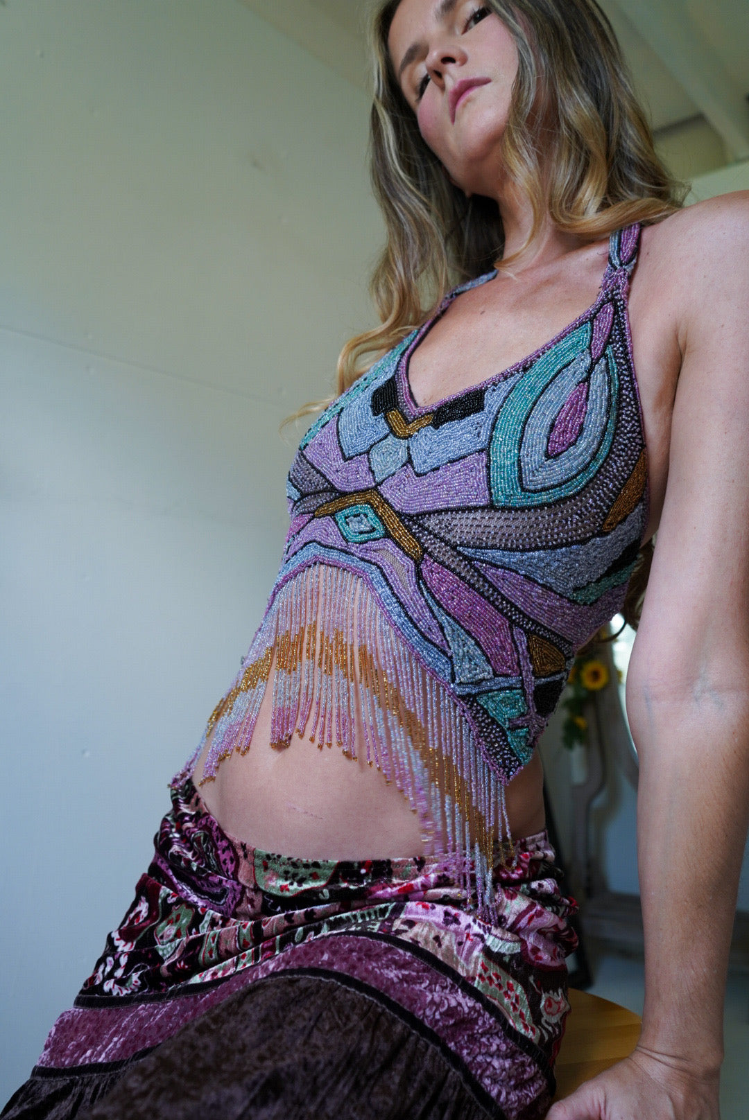 fully beaded backless top