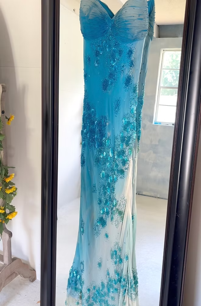Rare Sue Wong beaded gown