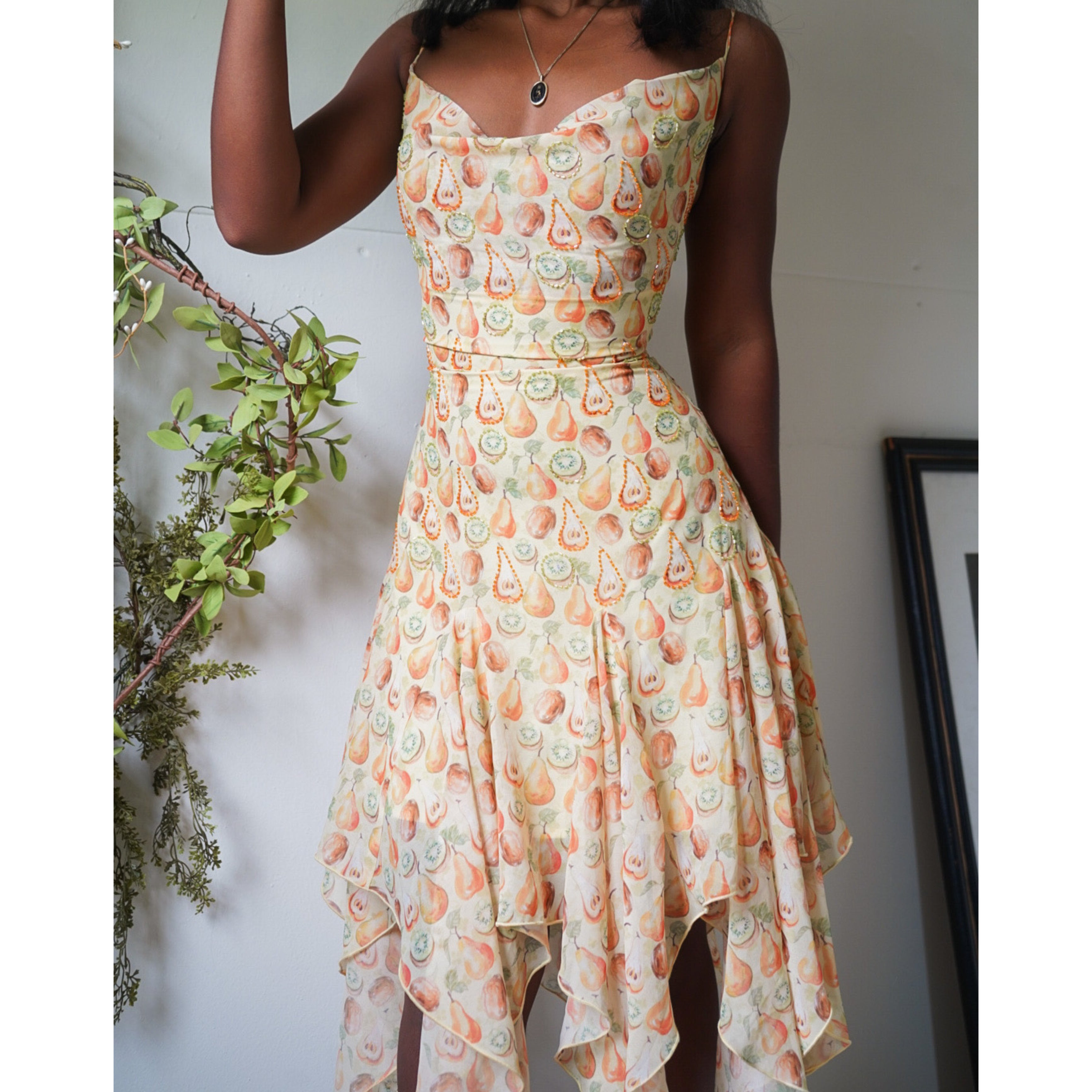 One of a Kind Beaded Sample Fruit Fairy Dress