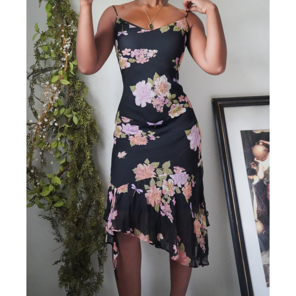 Dragonfly Floral Beaded Sue Wong Dress
