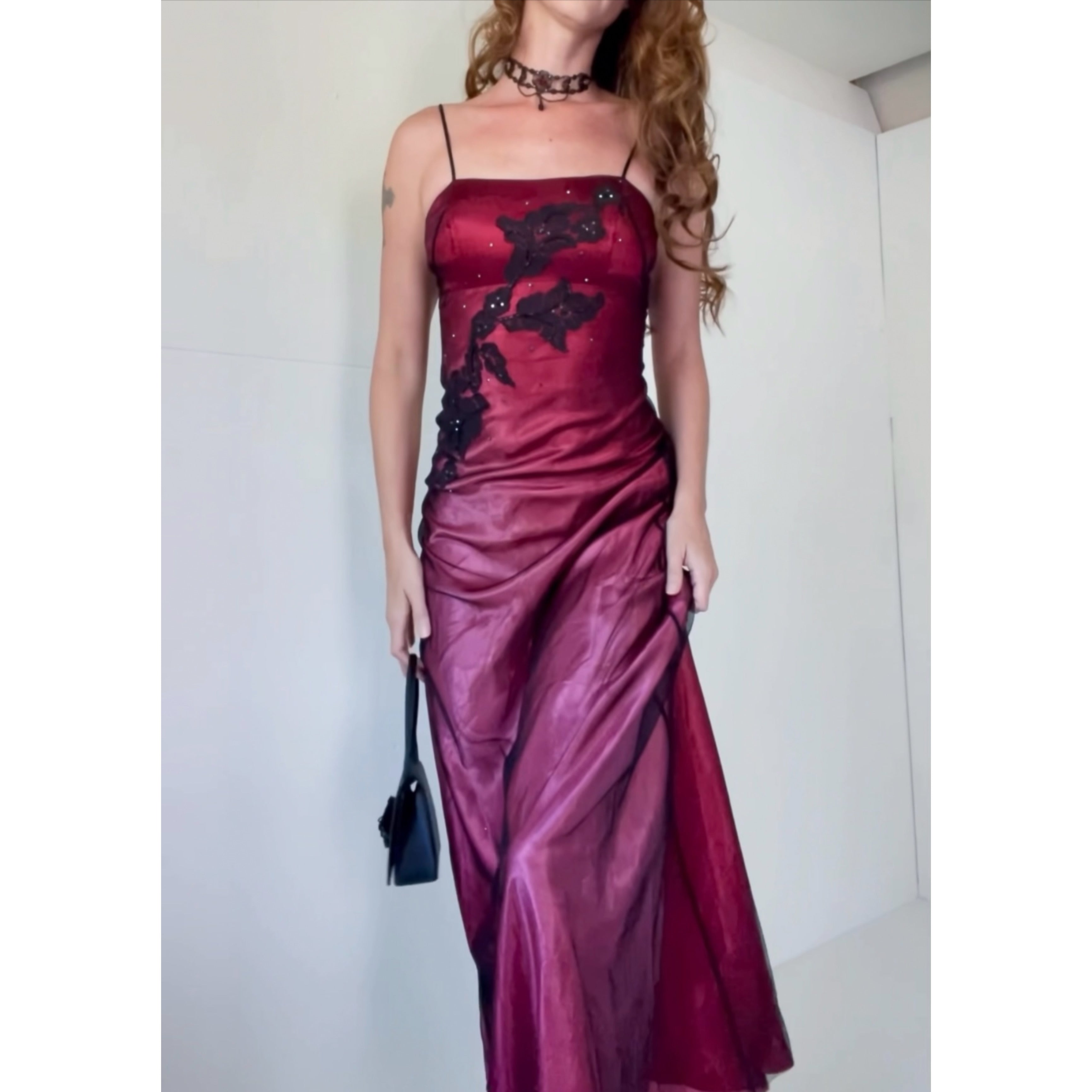 red-and-black-ombre-layered-gown-image