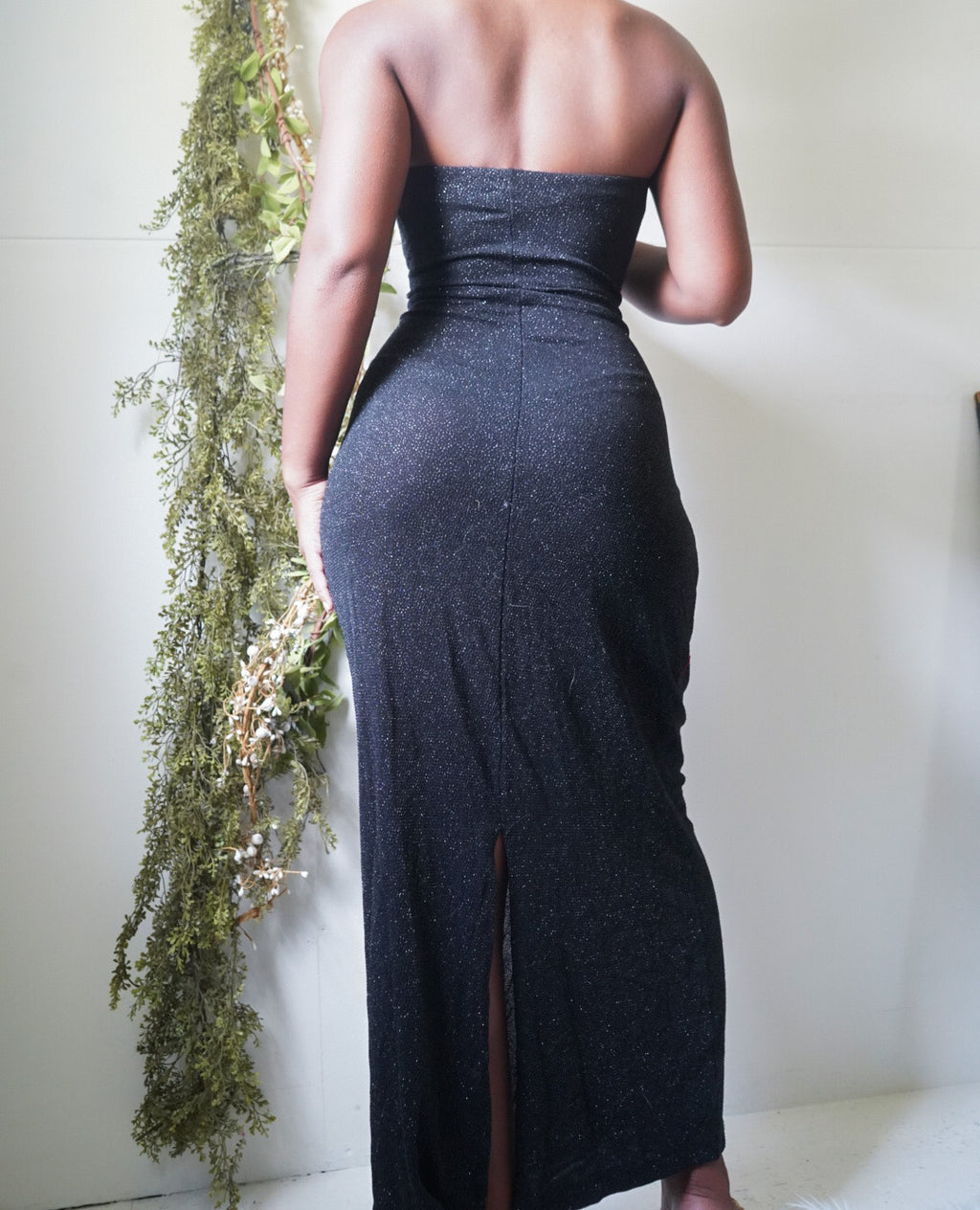 Strapless Glitter Formal Dress