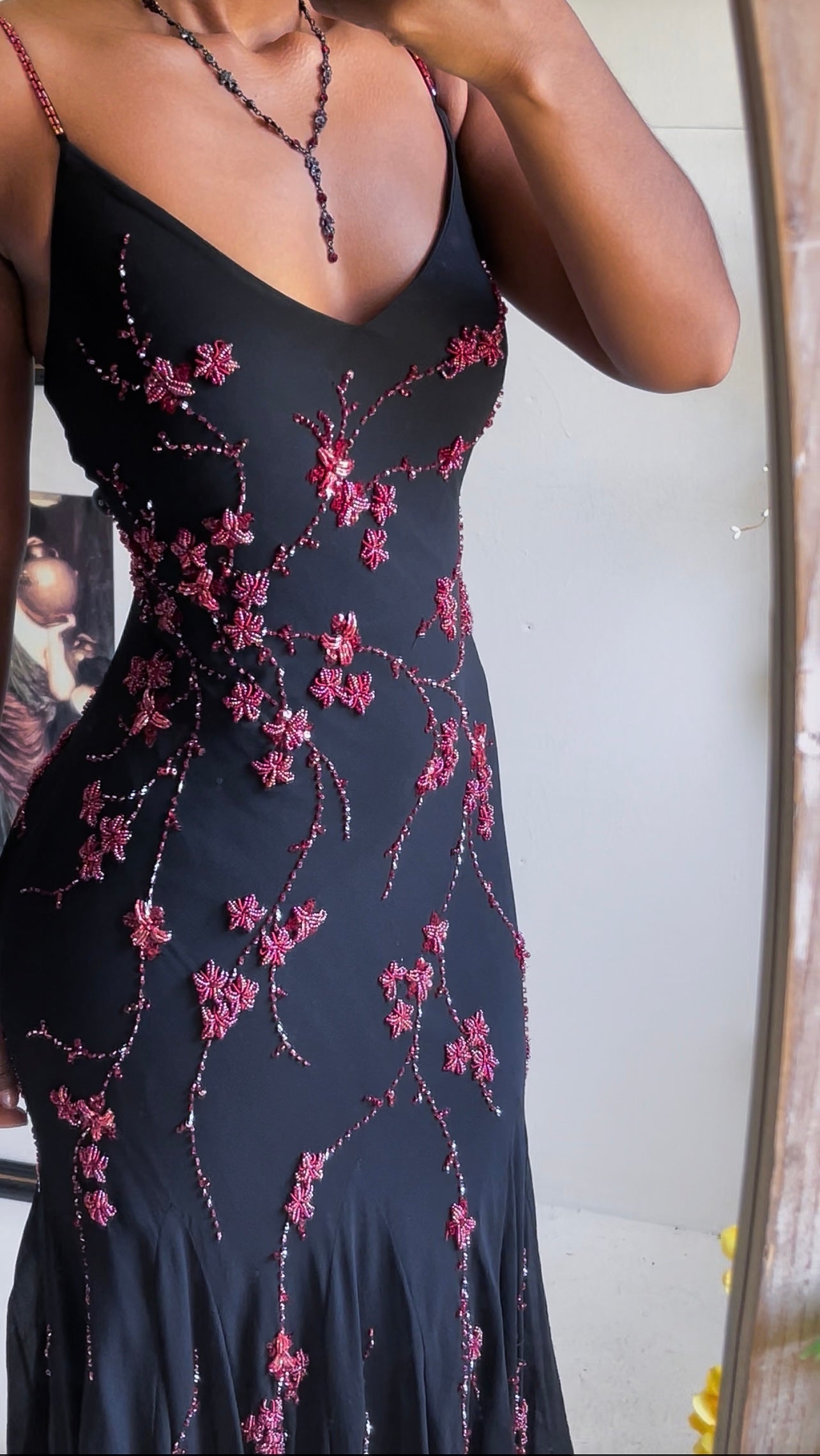 y2k-black-and-red-beaded-silk-fairy-midi-dress-image