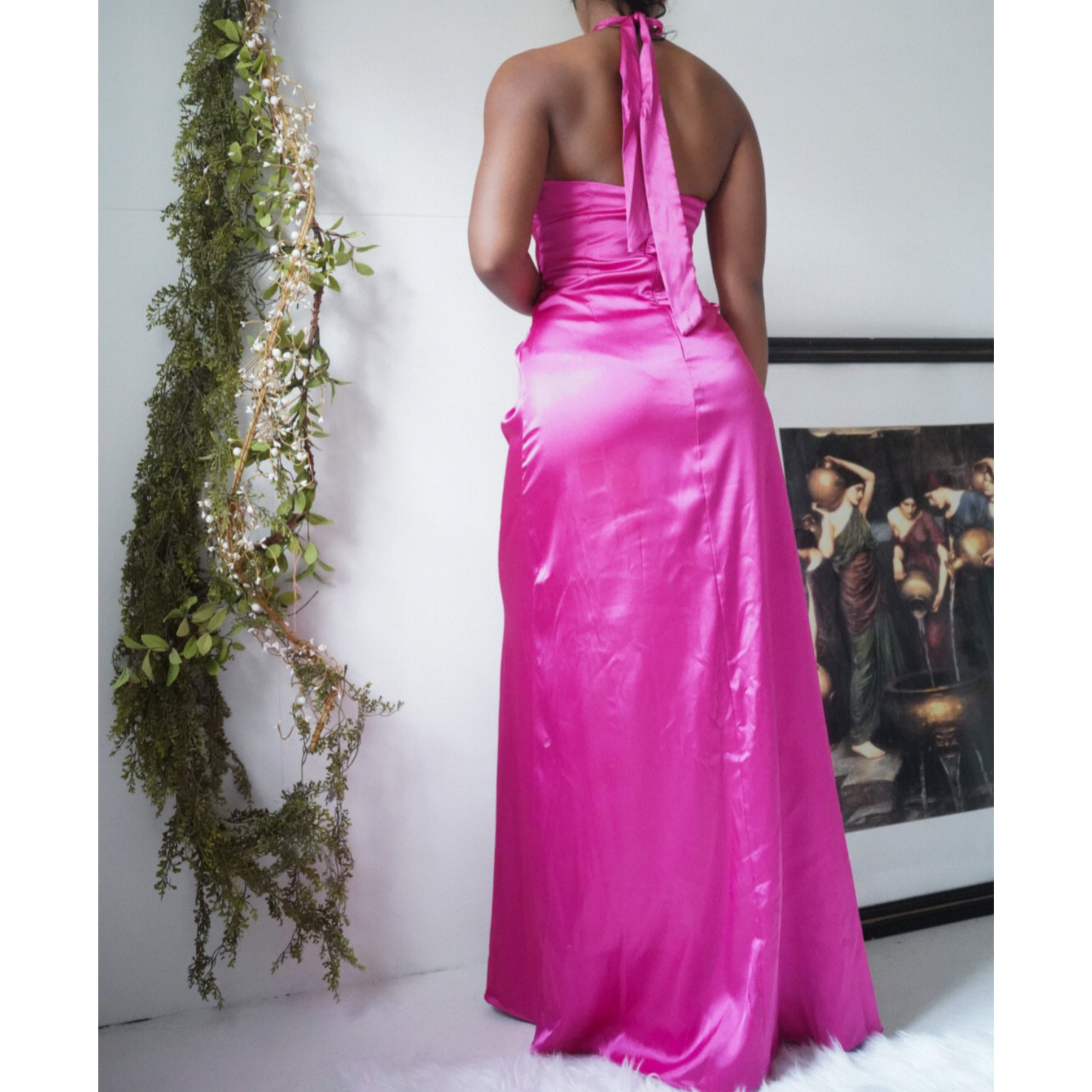 Flirty Pink Halter Gown