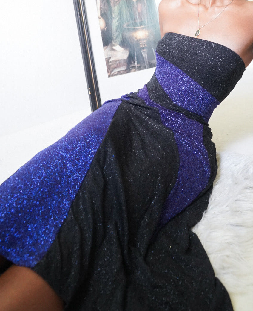 Strapless Glitter Formal Dress