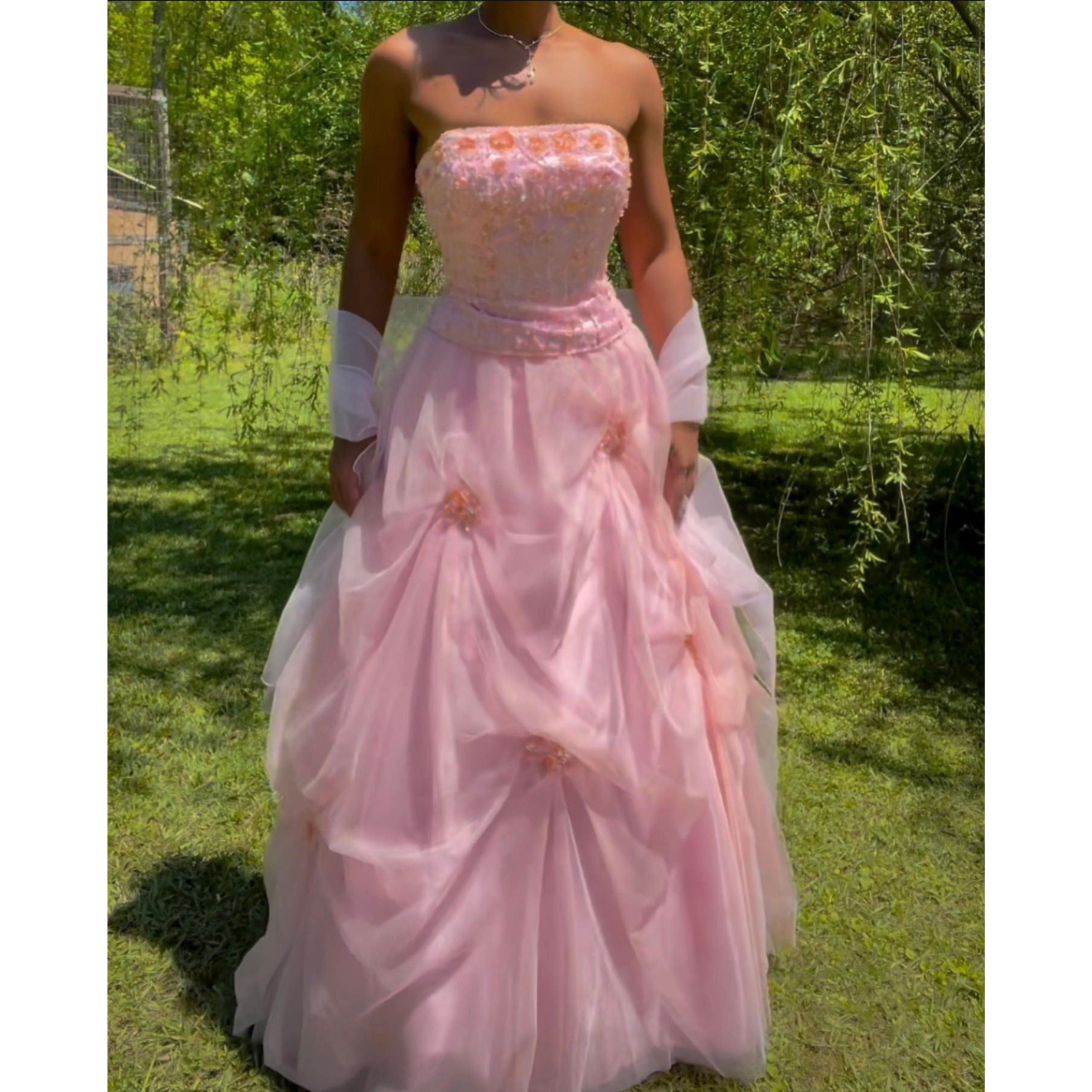 Strapless Fairy Princess Baby Pink Gown