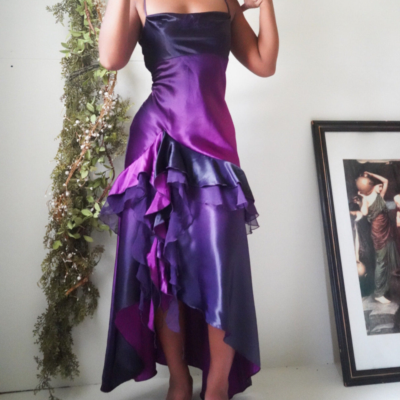 Gradient Purple Satin Whimsigoth Formal Dress