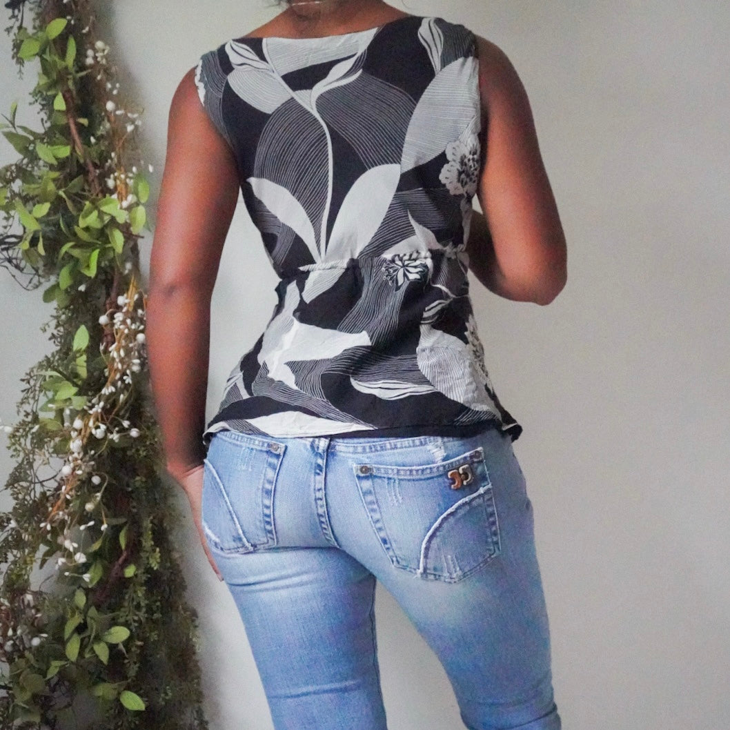 Monochrome Silk Top
