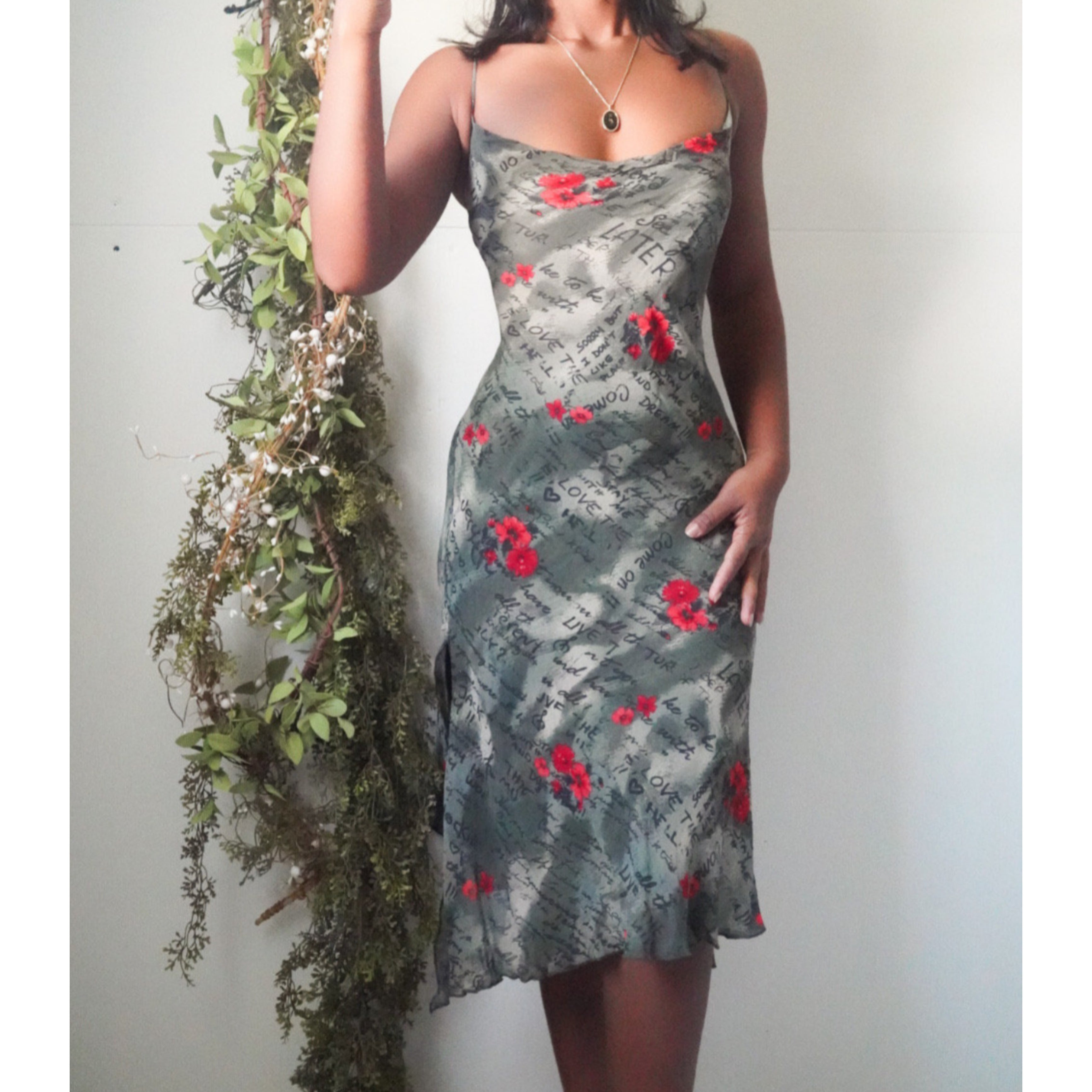 90’s Abstract Script Slip Dress