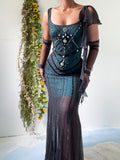 Vintage Y2K Beaded Evening Gown (M)