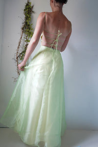 Vintage 90's lace up beaded gown